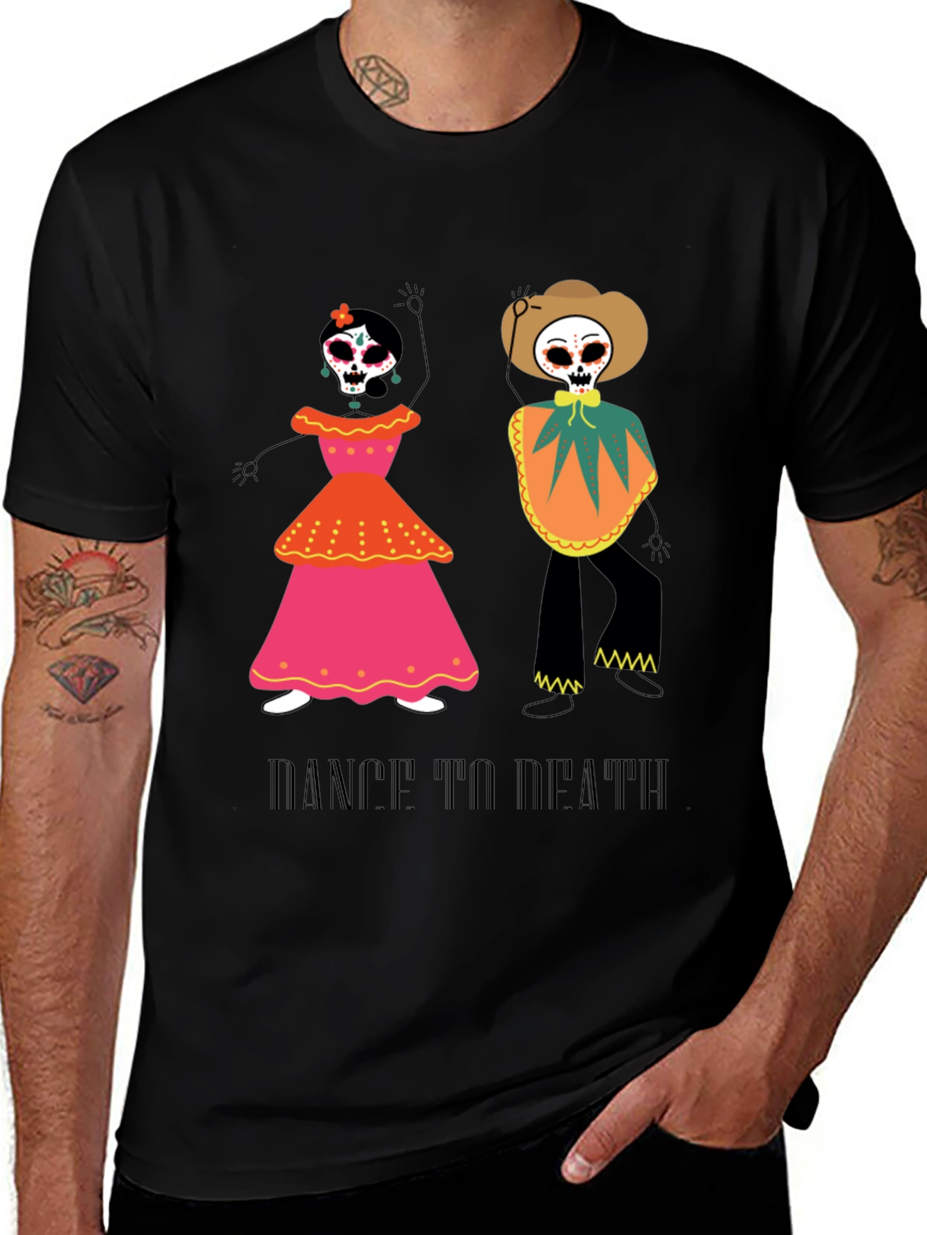 Variant 30 of Dance to Death Graphic Tee - Día de Muertos Style