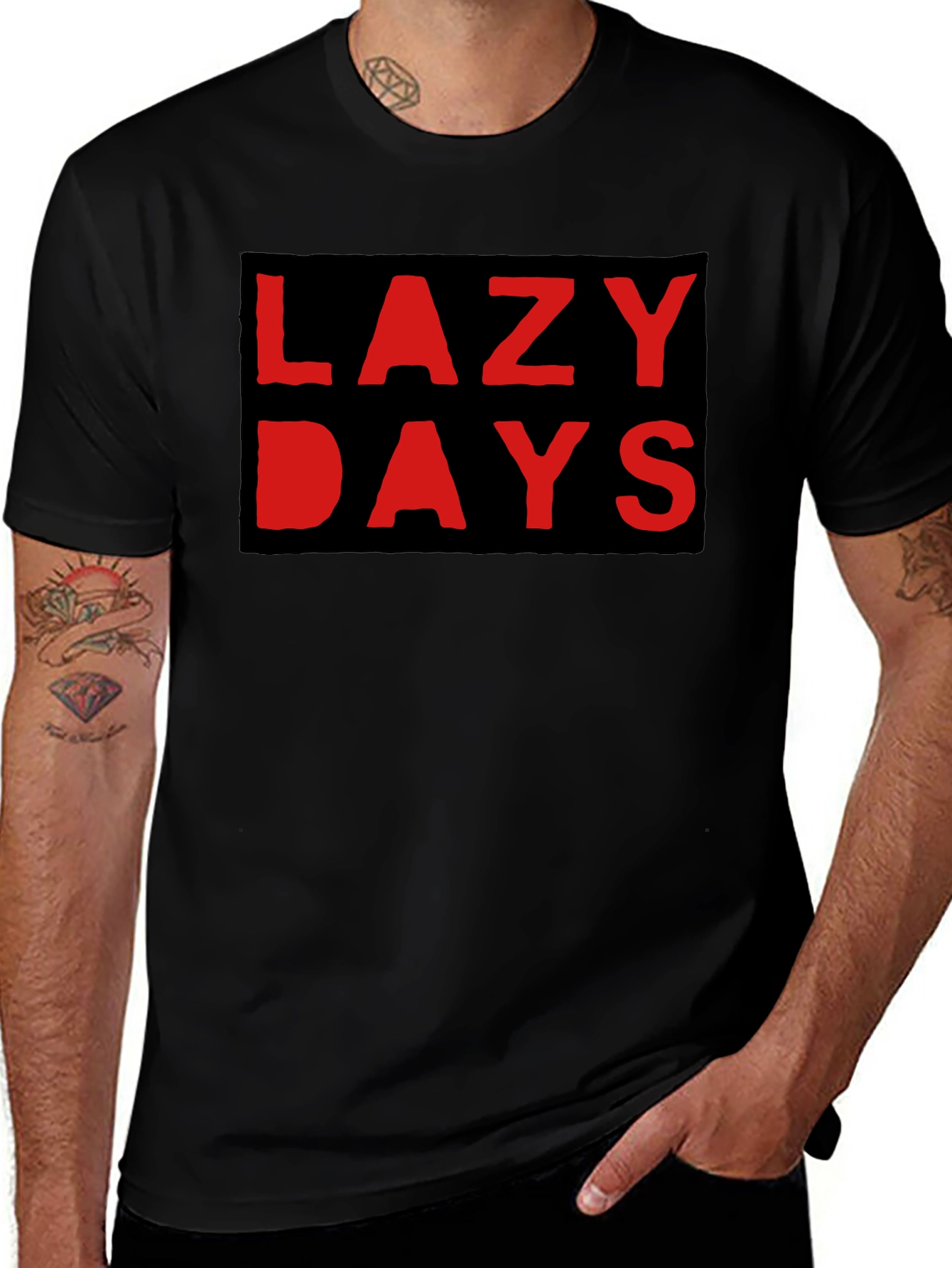 Variant 17 of Lazy Days Graphic Tee - Black Casual Shirt