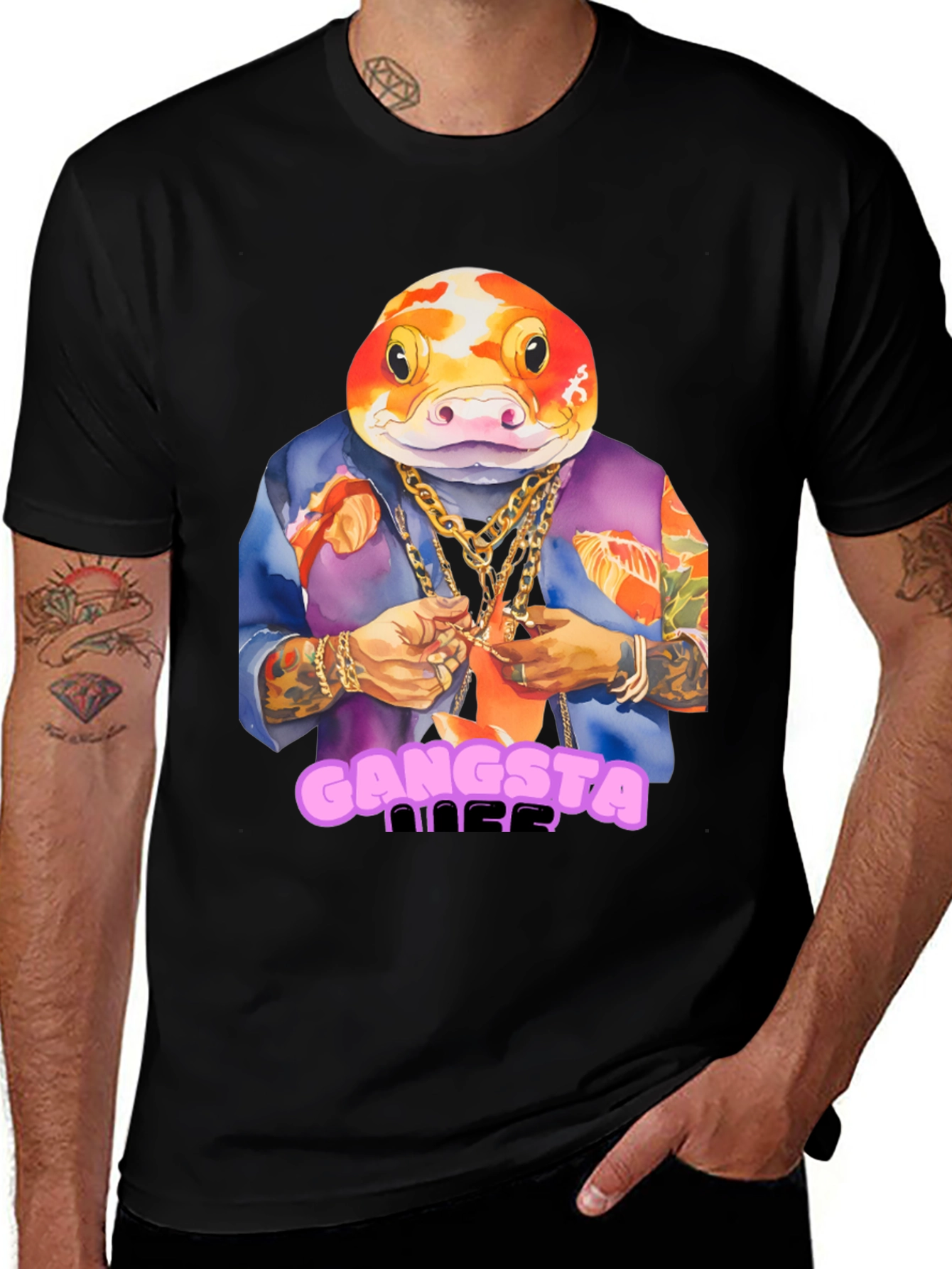 Variant 18 of Gangsta Fish T-Shirt - Unique Graphic Tee