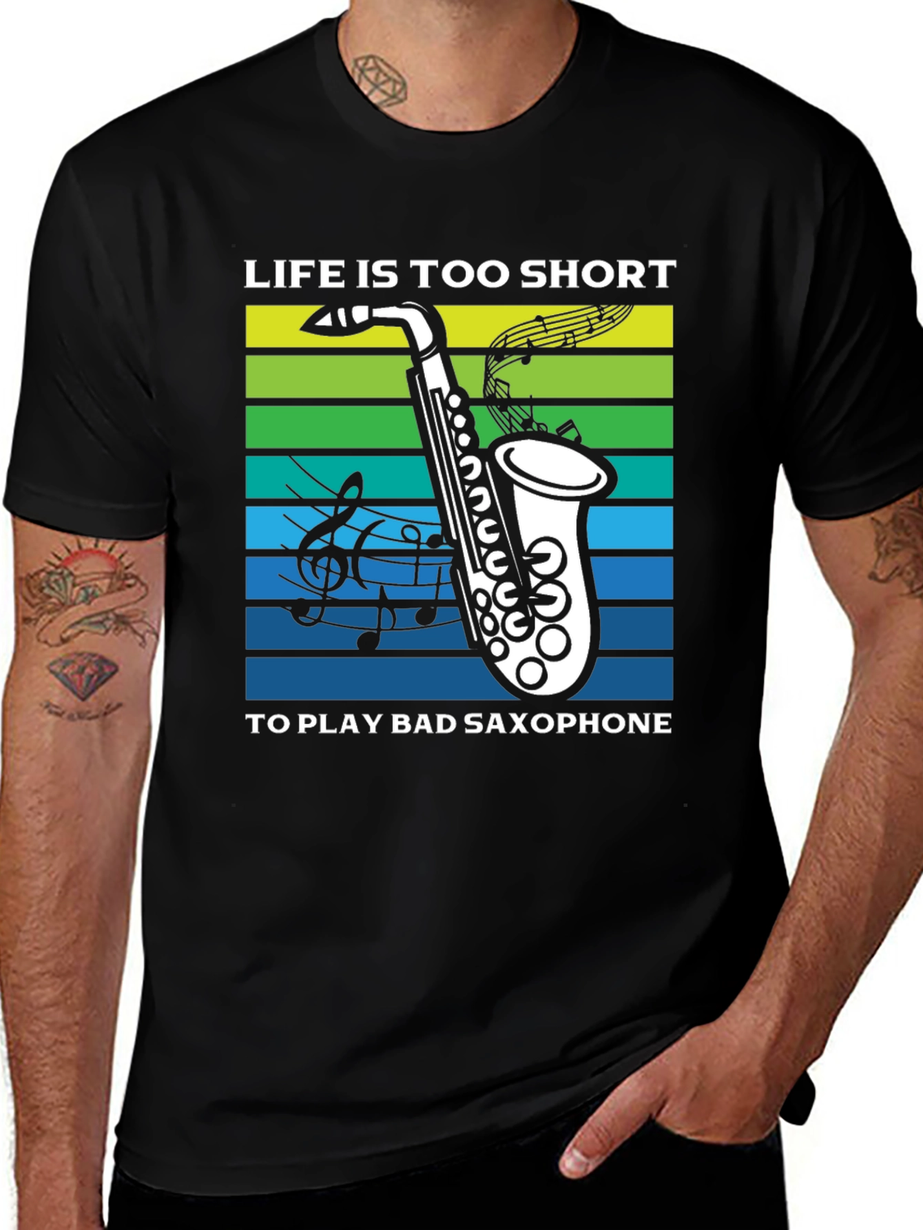 Variant 27 of Life is Too Short Saxophone T-Shirt