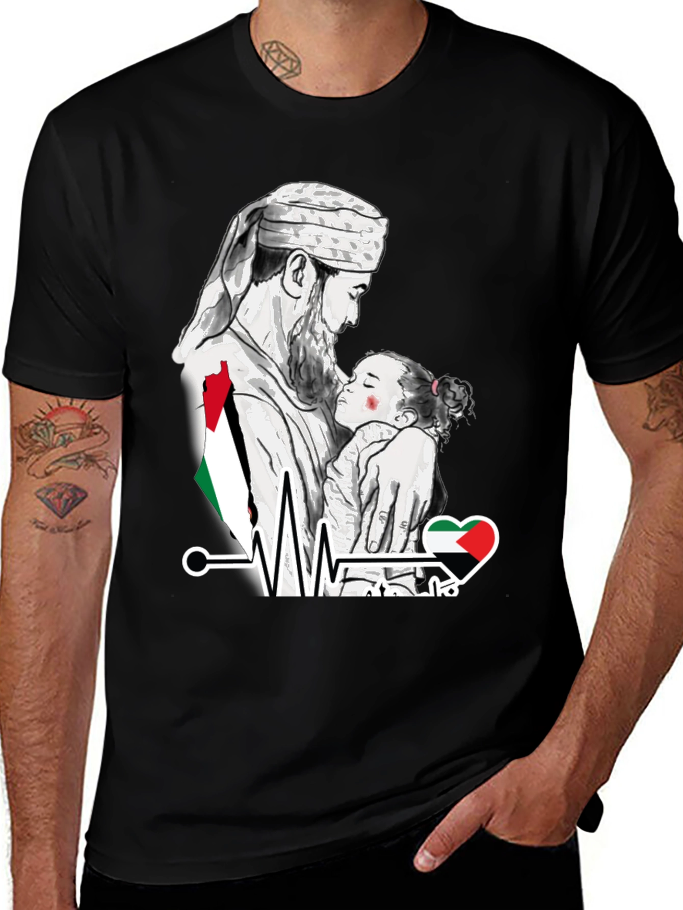 Father and Child Palestinian Pride T-Shirt