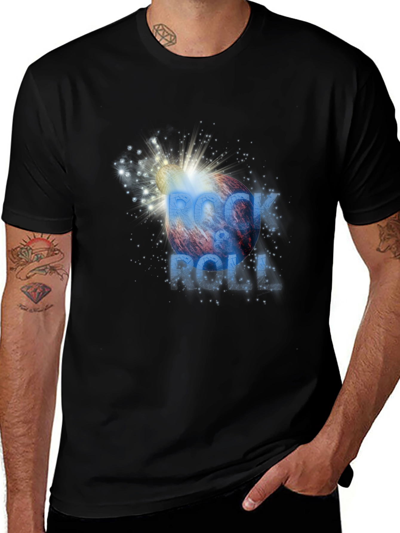 Black Rock & Roll Graphic Print T-Shirt main image