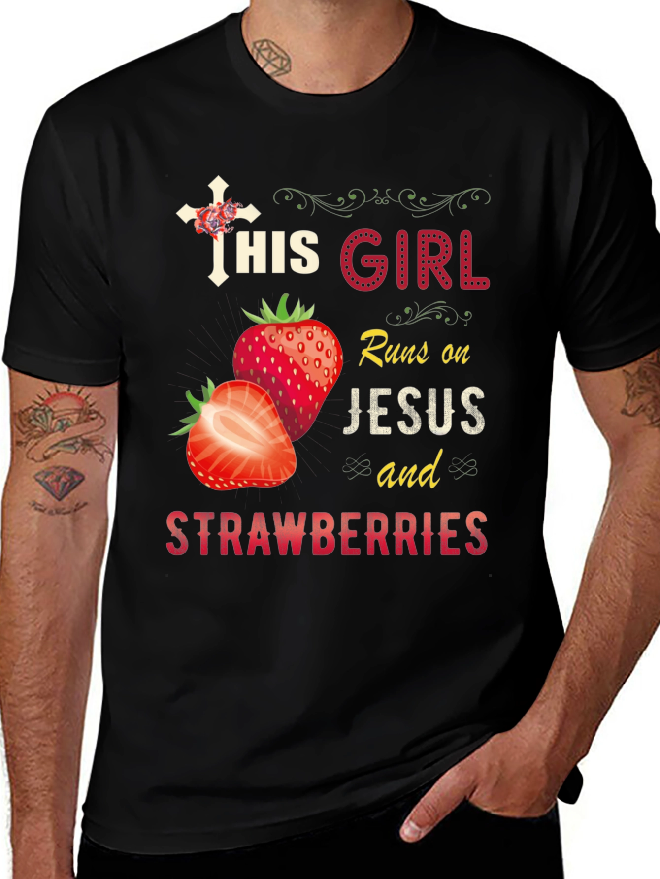 This Girl Runs on Jesus and Strawberries T-Shirt