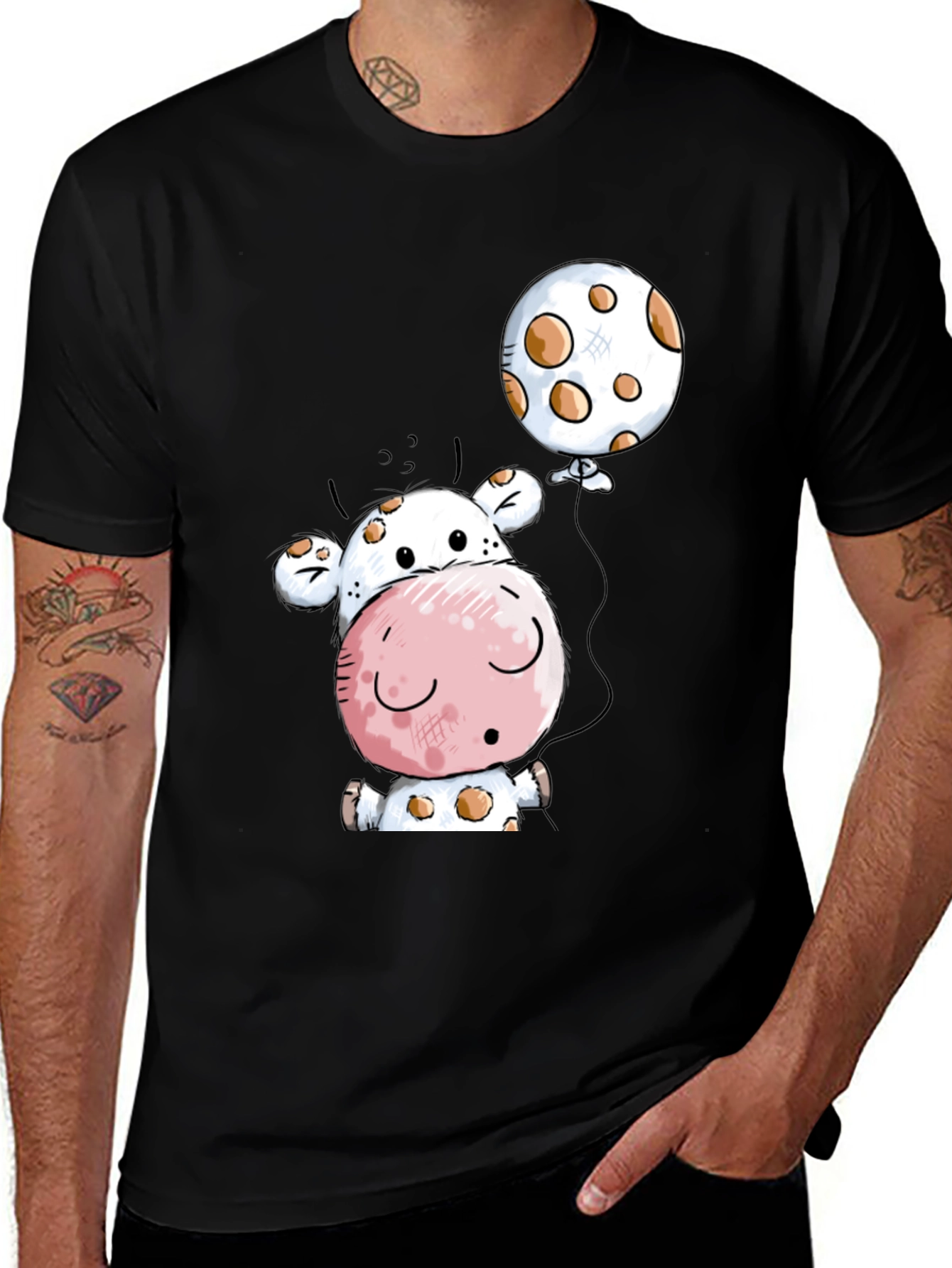 Variant 29 of Cute Cow Balloon Graphic Tee