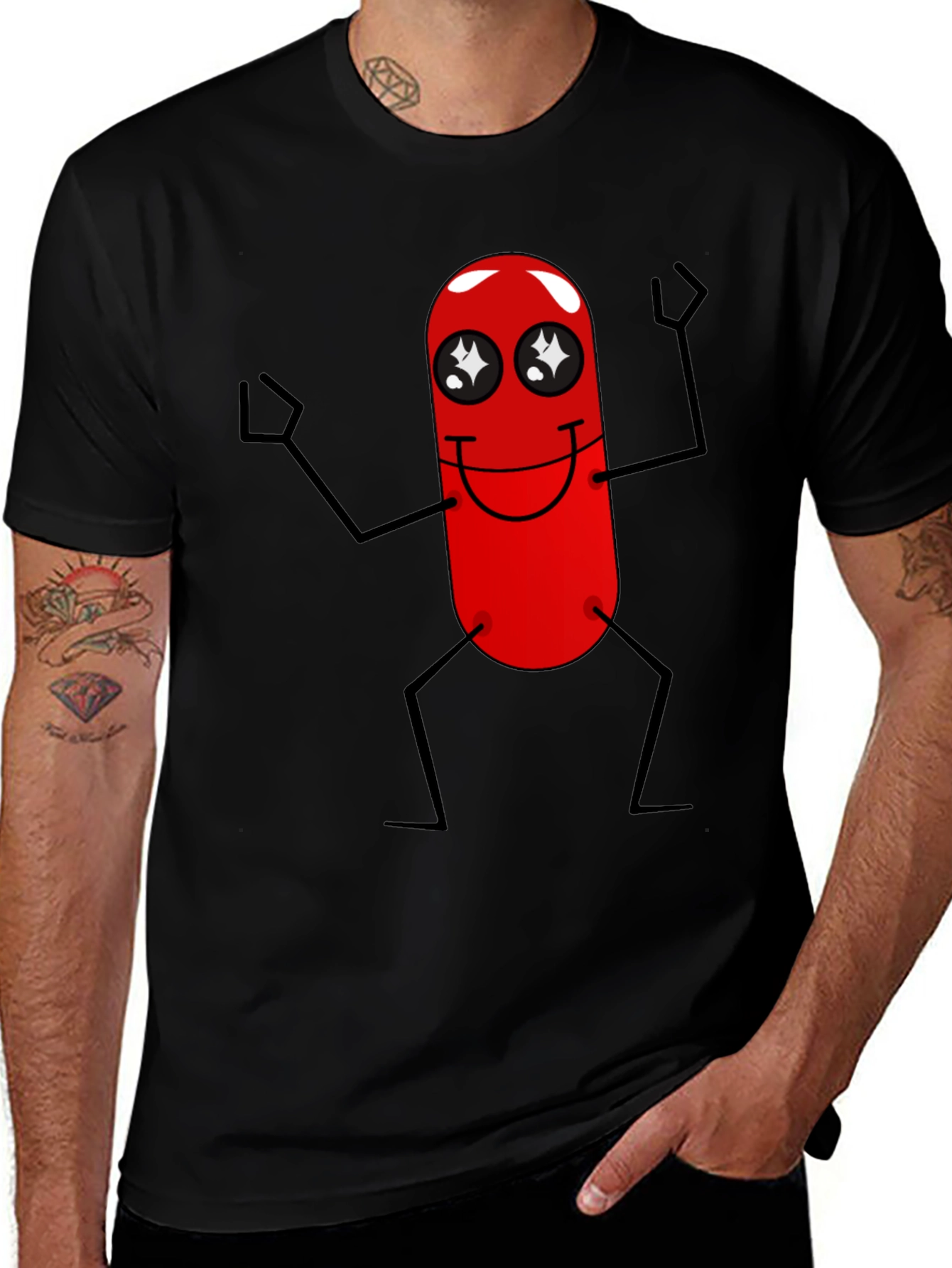 Variant 10 of Funny Red Pill Character Black T-Shirt