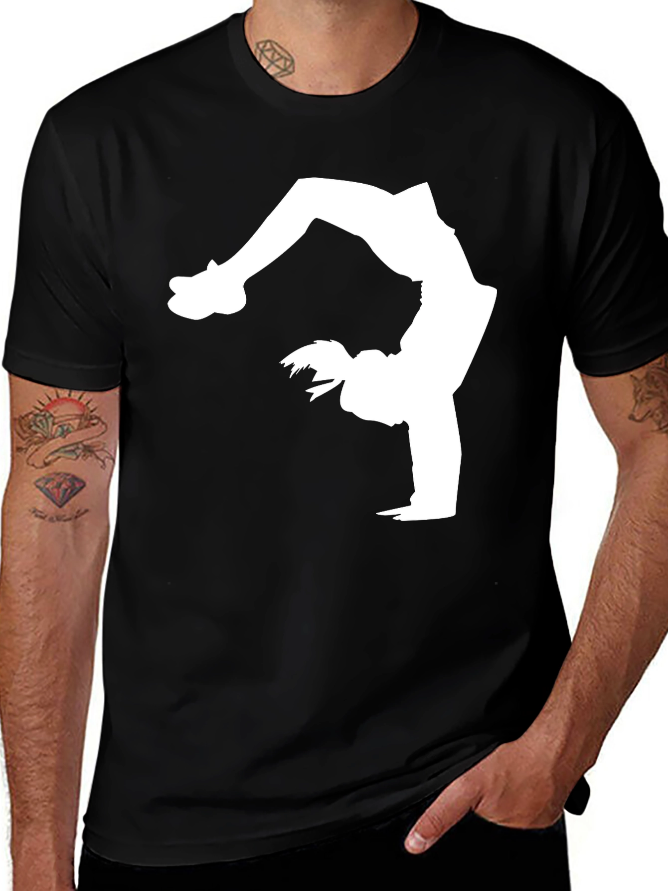 Gymnast Silhouette Black T-Shirt