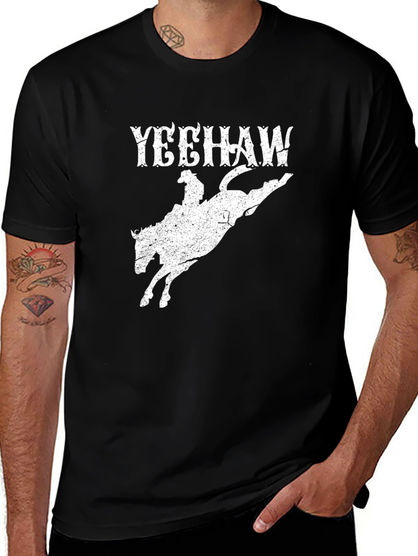 Yeehaw Rodeo Graphic Tee - Vintage Cowboy T-Shirt