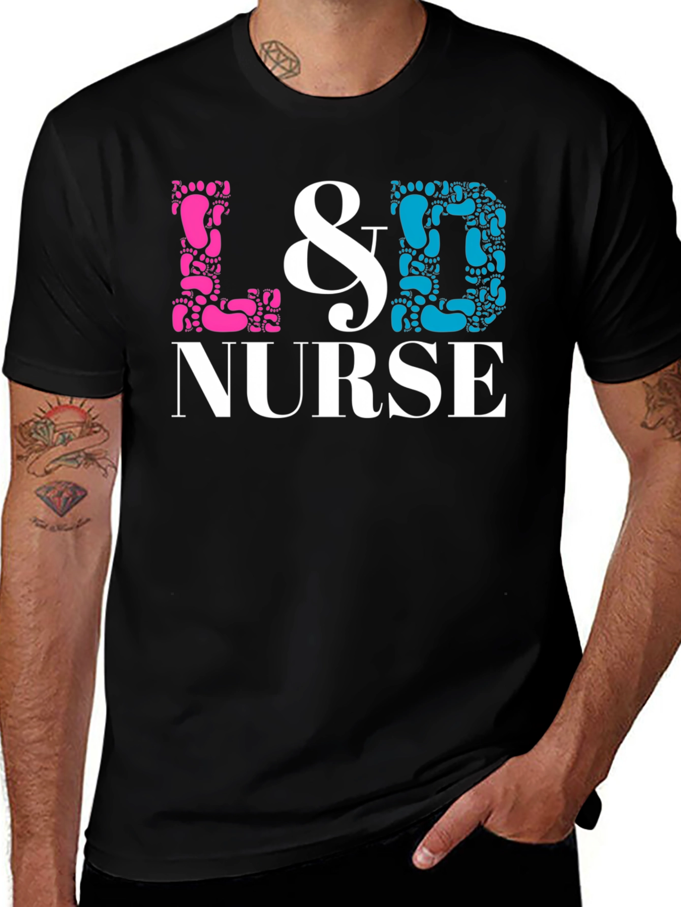L&D Nurse T-Shirt - Labor & Delivery Footprint Design
