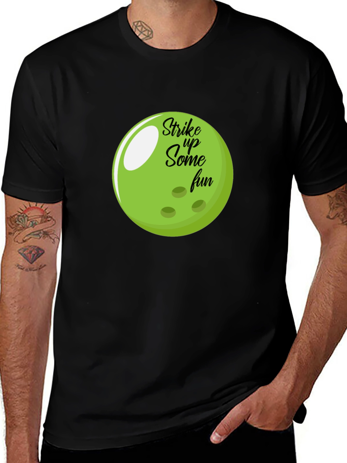 Variant 16 of Strike Up Some Fun Bowling Ball T-Shirt