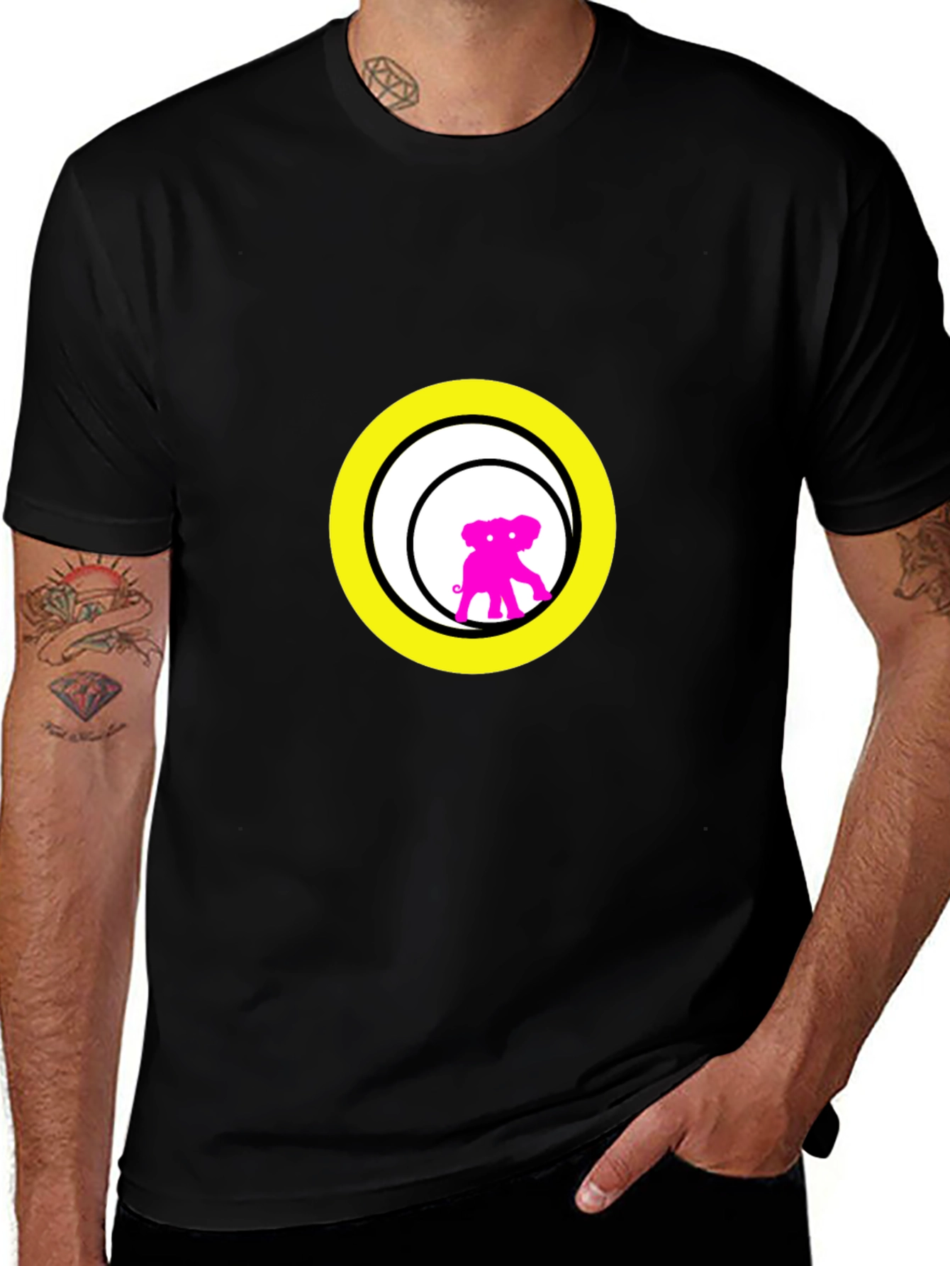 Variant 9 of Elephant Circle Graphic Tee - Modern Design