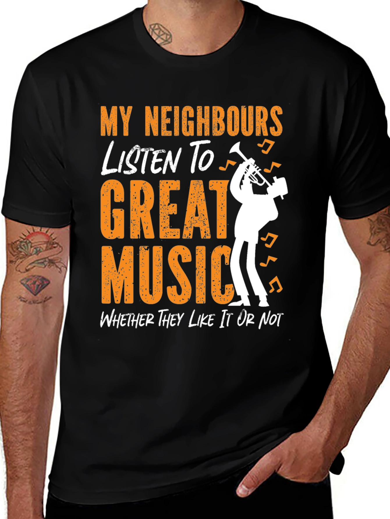 Variant 27 of Funny Music Lover T-Shirt - My Neighbors Listen to Great Music