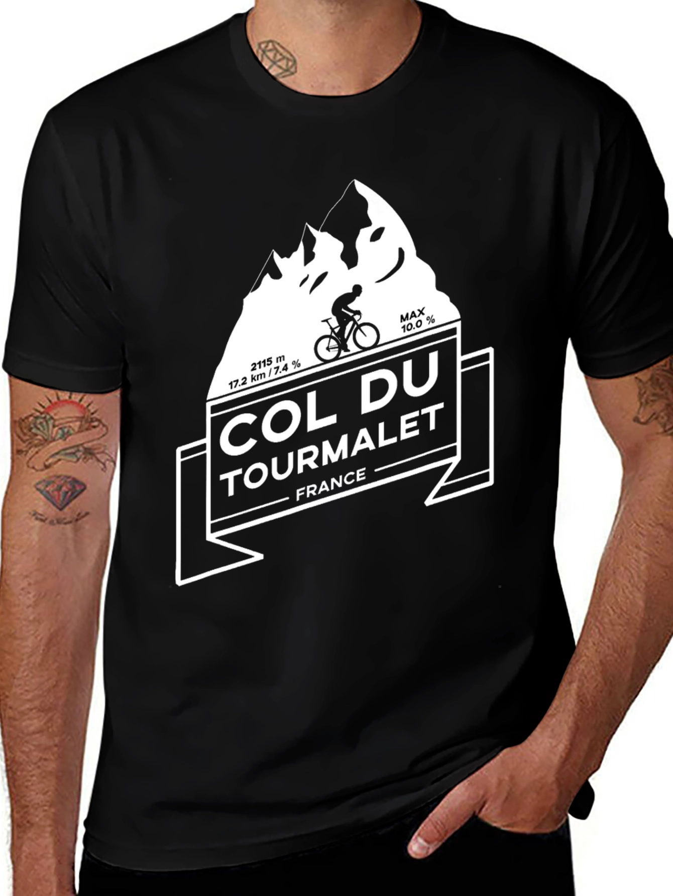 Variant 30 of Col Du Tourmalet Cycling T-Shirt - Mountain Climber Tee