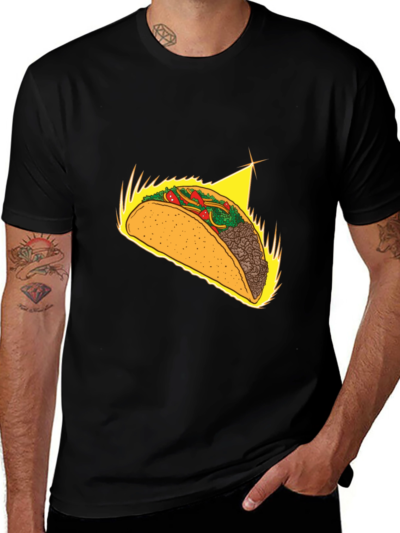 Variant 2 of Taco Graphic Tee - Soft Black Cotton Blend