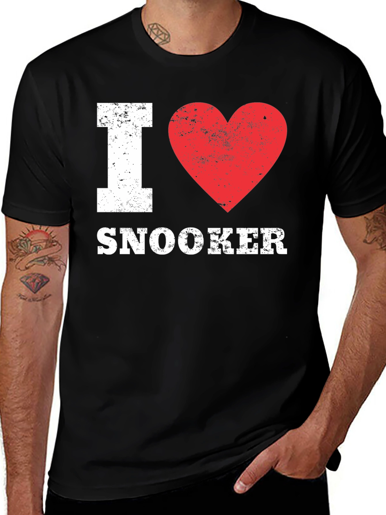 Variant 25 of I Love Snooker T-Shirt - Black, Graphic Print