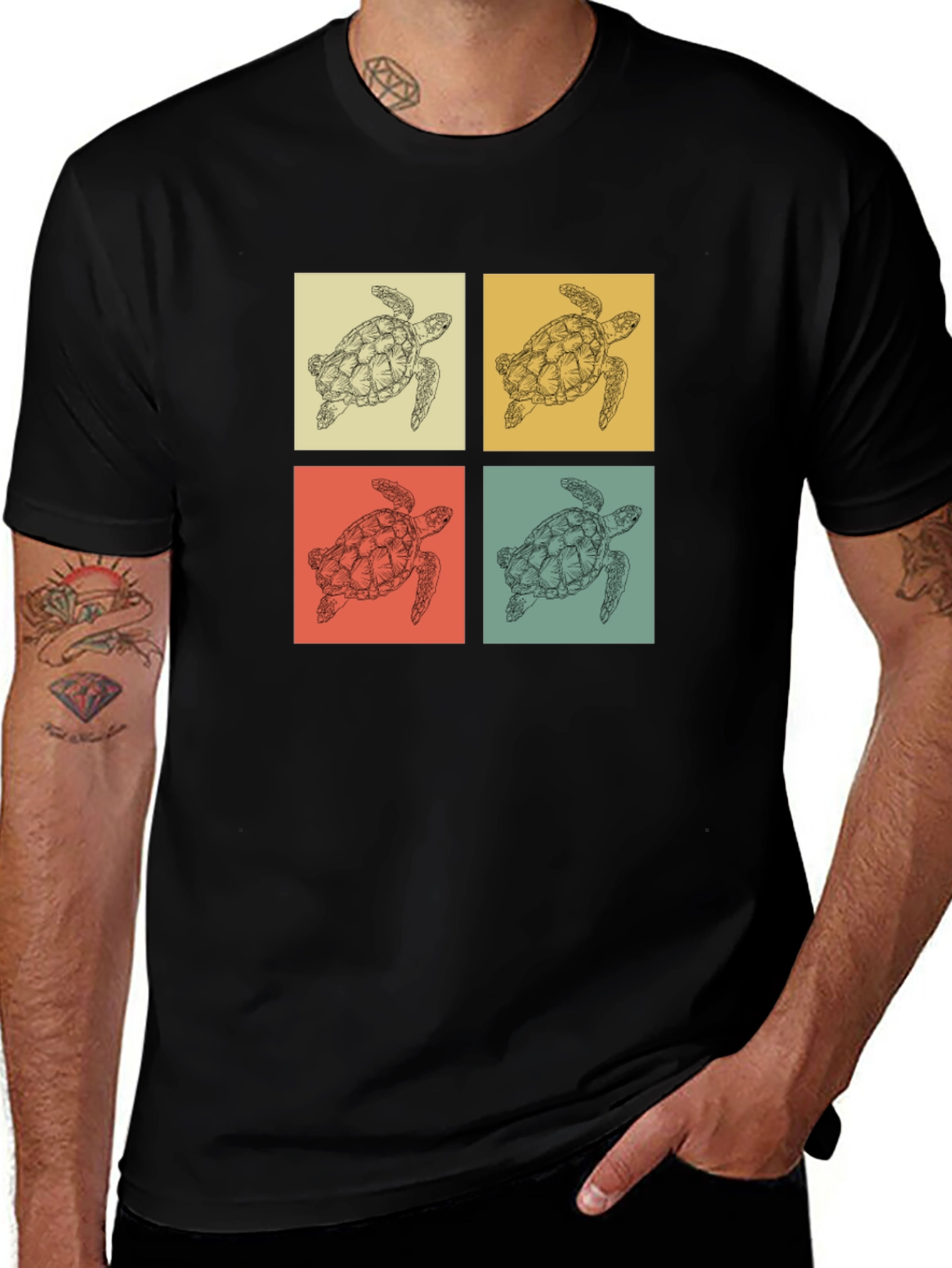 Variant 24 of Retro Turtle Graphic Tee - Sea Turtle Lover's T-Shirt