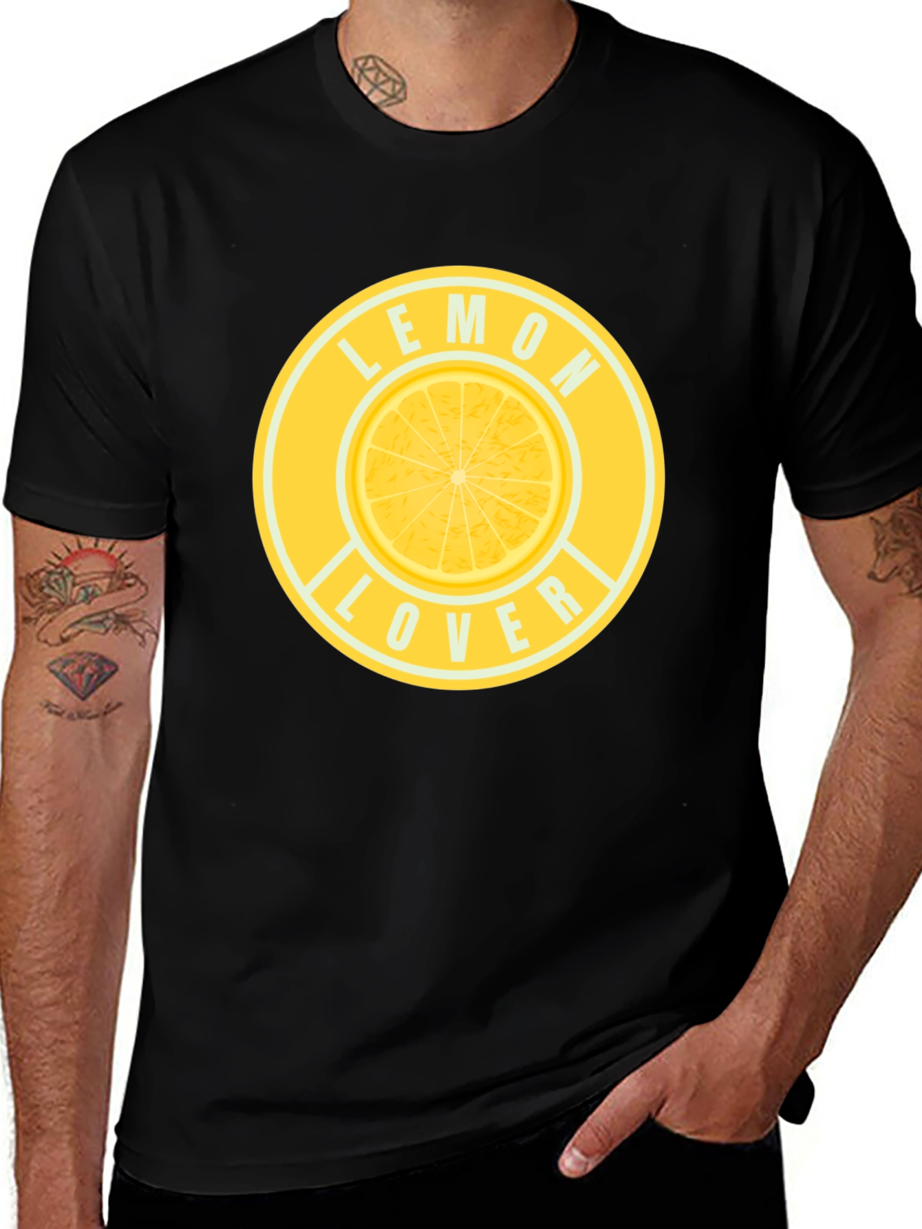 Variant 21 of Lemon Lover Graphic T-Shirt - Unisex Black Tee