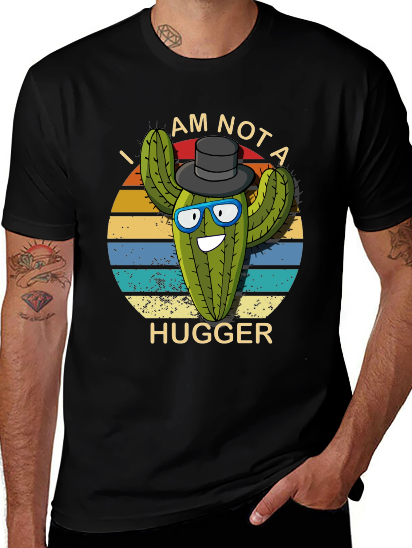 Variant 27 of I am not a Hugger Cactus T-Shirt