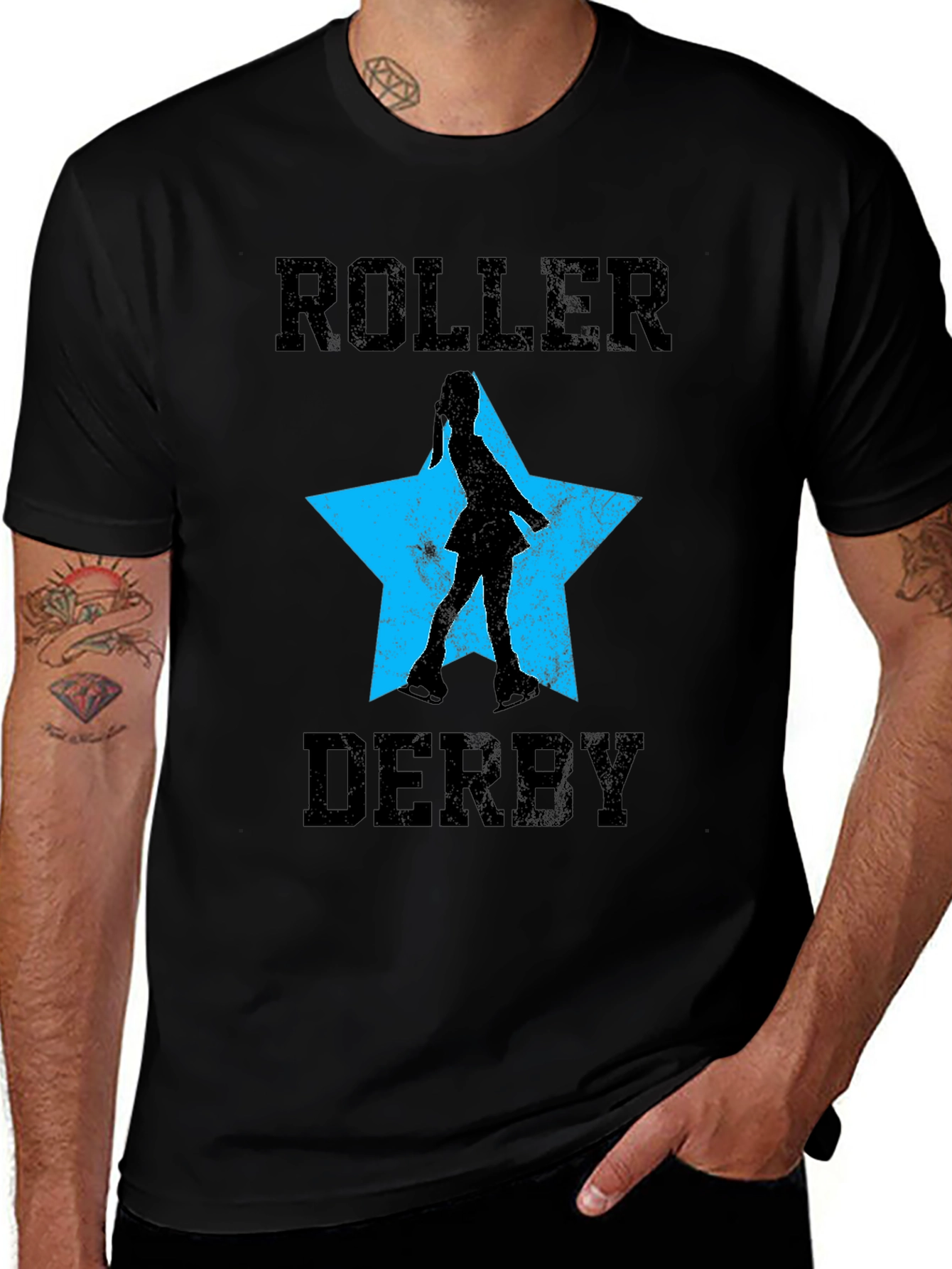 Variant 13 of Roller Derby T-Shirt - Vintage Style Star Skater Tee