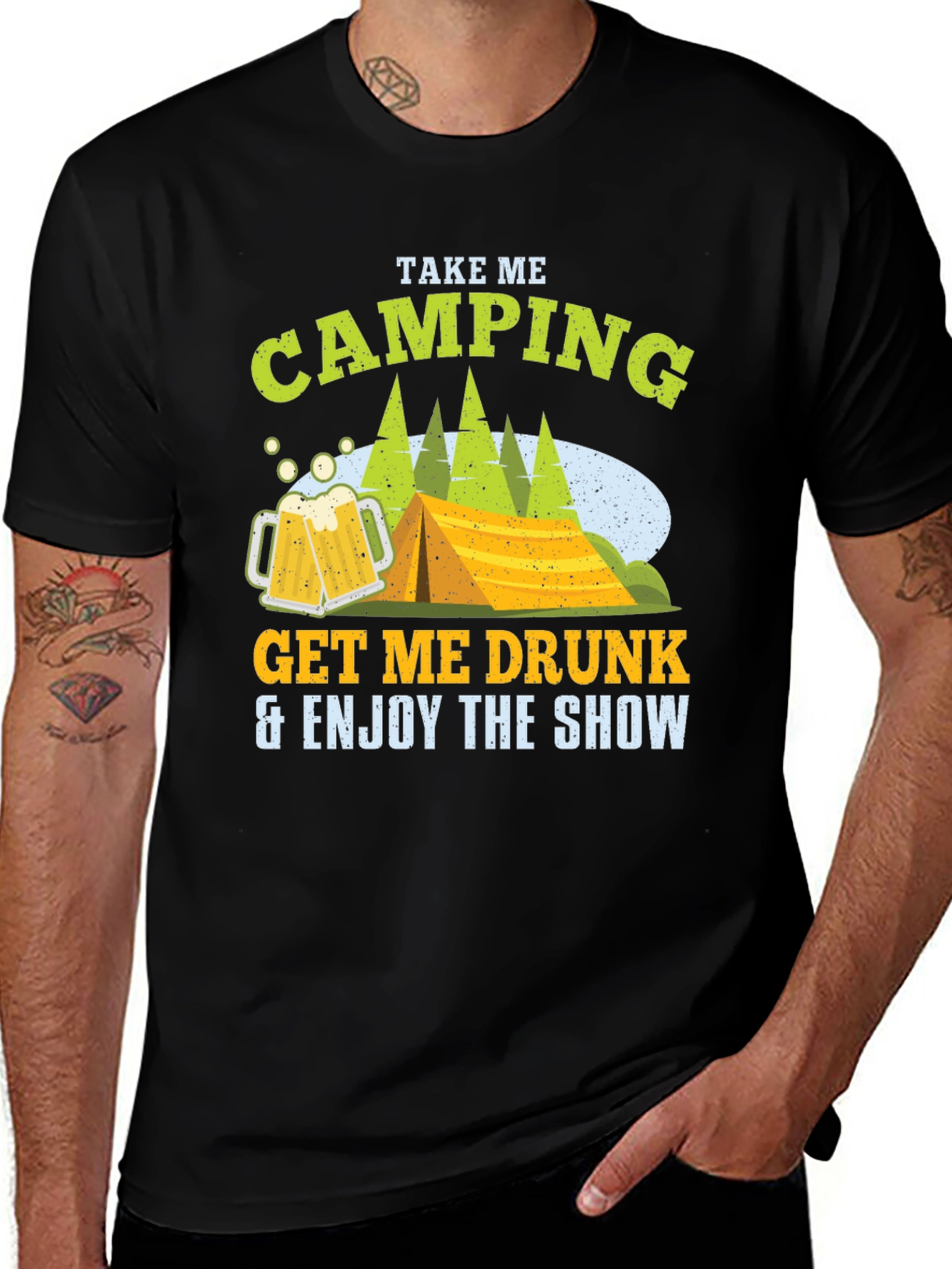 Variant 5 of Camping Beer Black T-Shirt