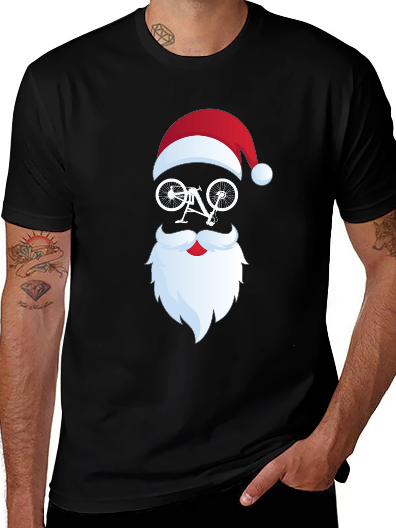 Santa Bike Holiday Graphic T-Shirt