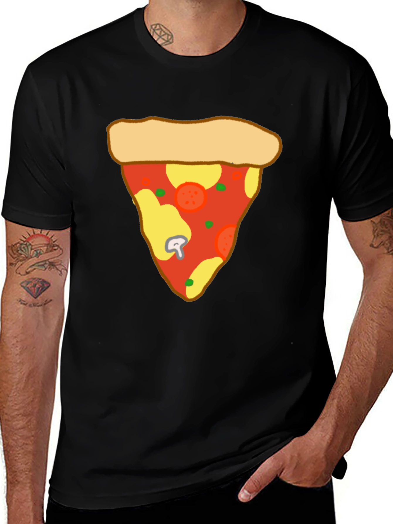 Variant 28 of Pizza Slice Graphic Tee - Casual Comfort