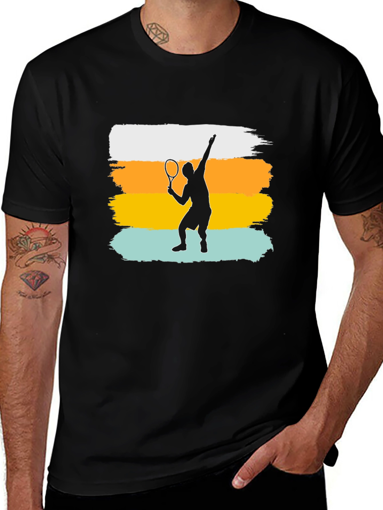 Variant 28 of Tennis Player Silhouette Graphic T-Shirt