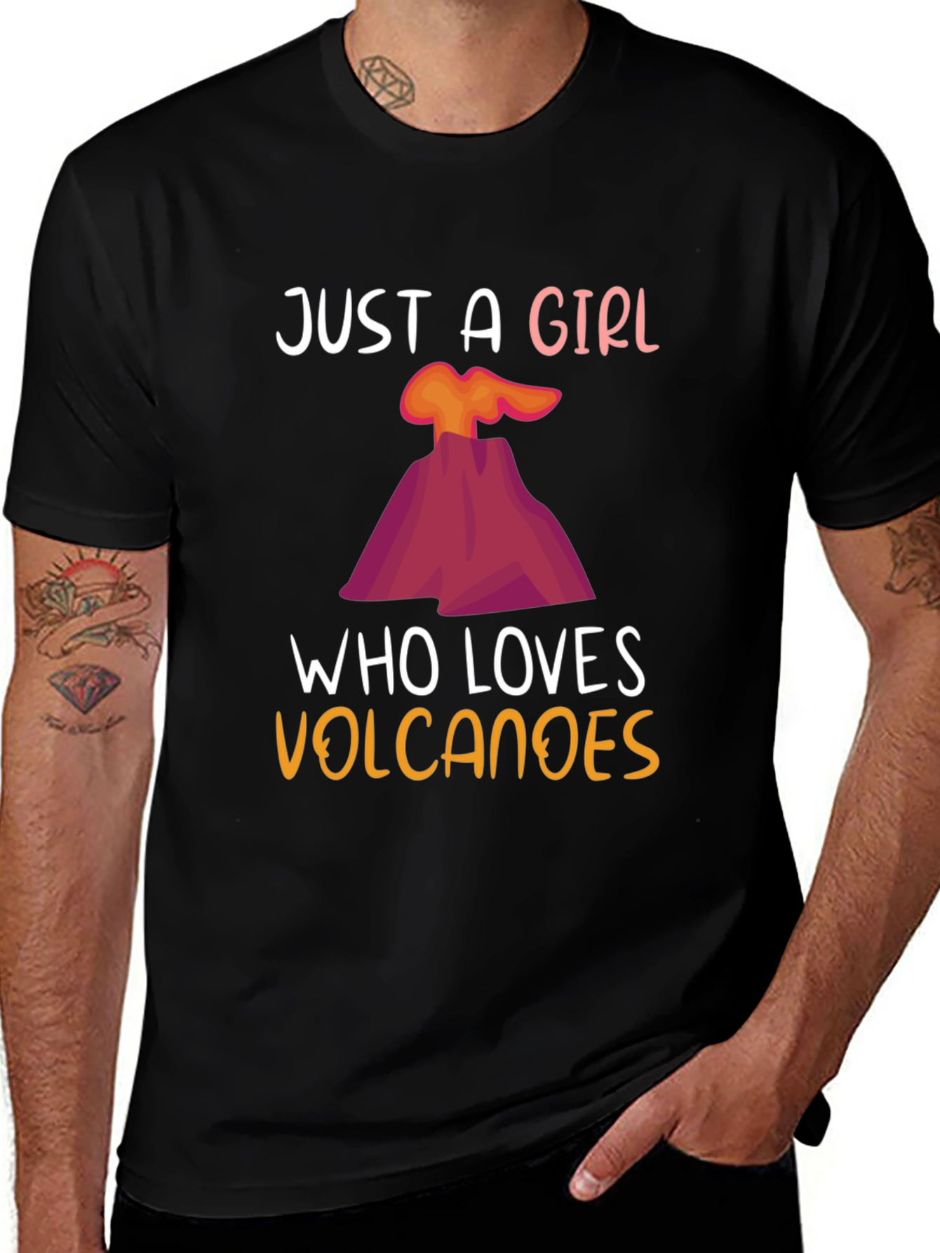 Variant 28 of Volcano Lover T-Shirt - Just a Girl Who Loves Volcanoes Tee
