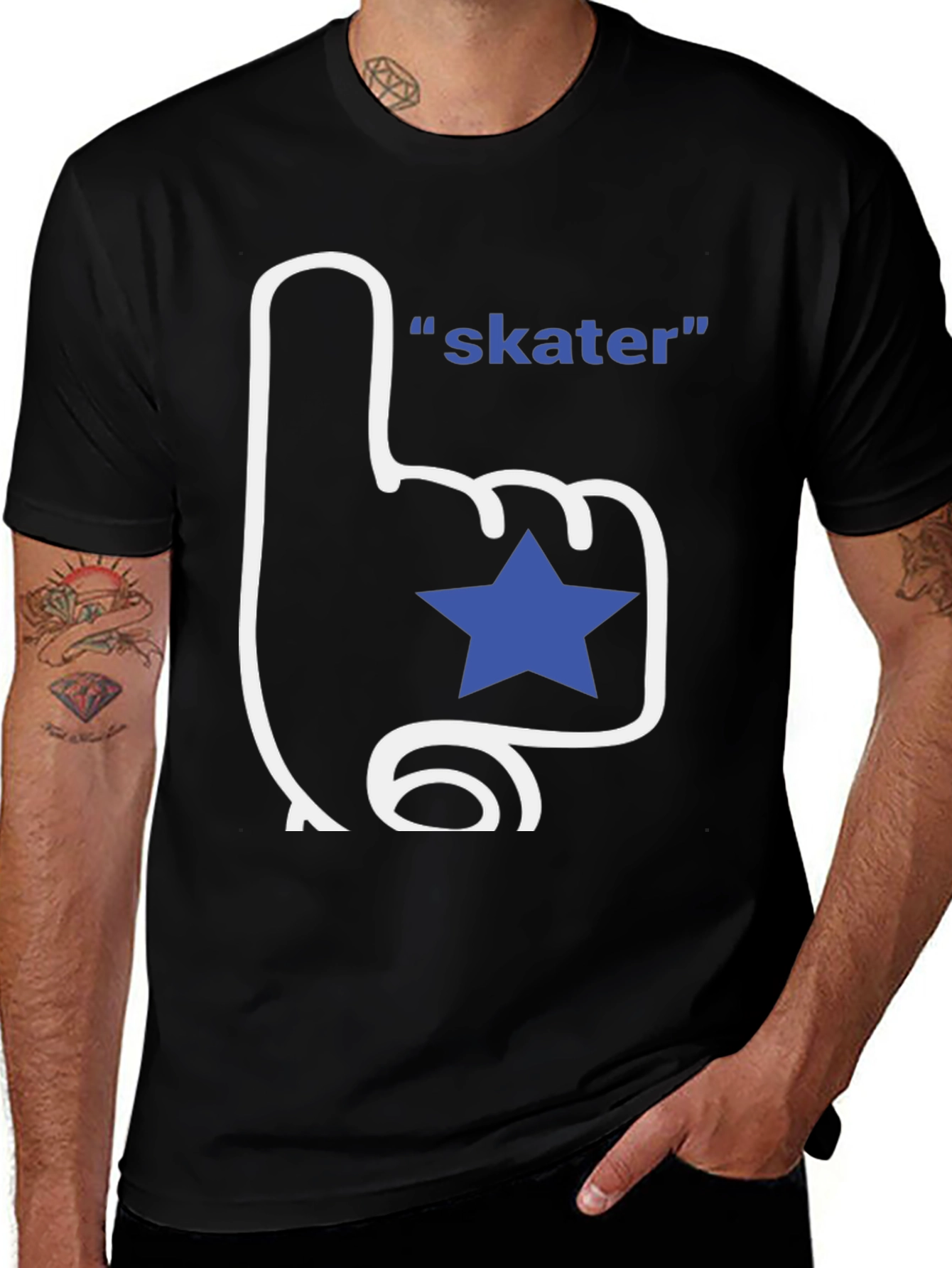 Variant 27 of Skater T-Shirt - Fan Finger with Star