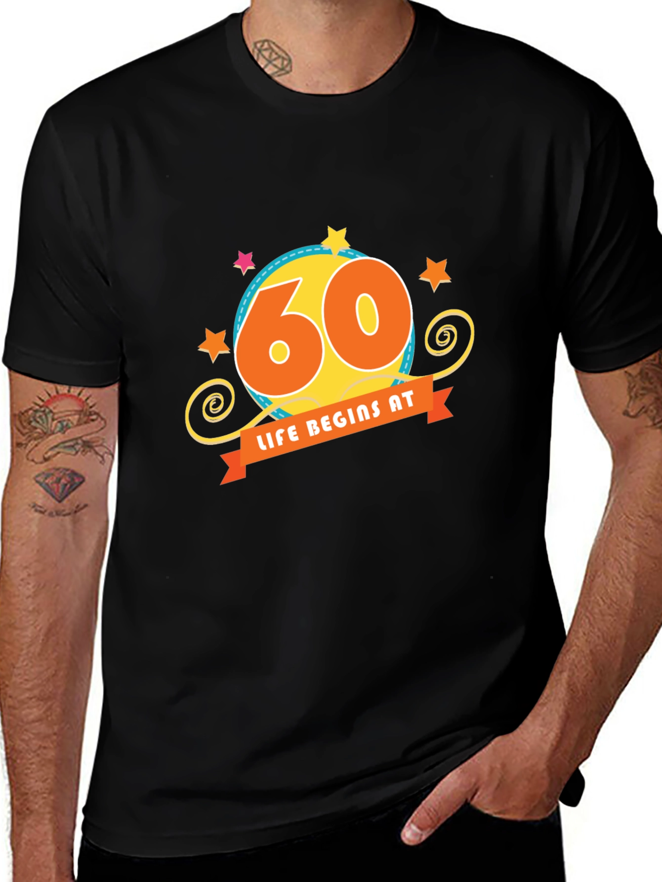 Variant 23 of Life Begins at 60 T-Shirt - Fun Birthday Gift