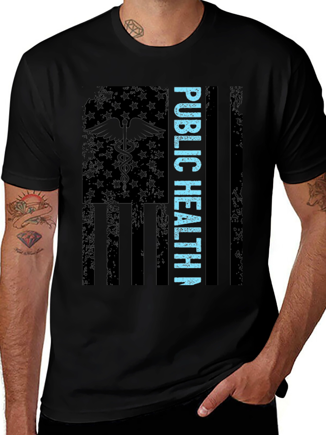 Variant 4 of Public Health American Flag T-Shirt
