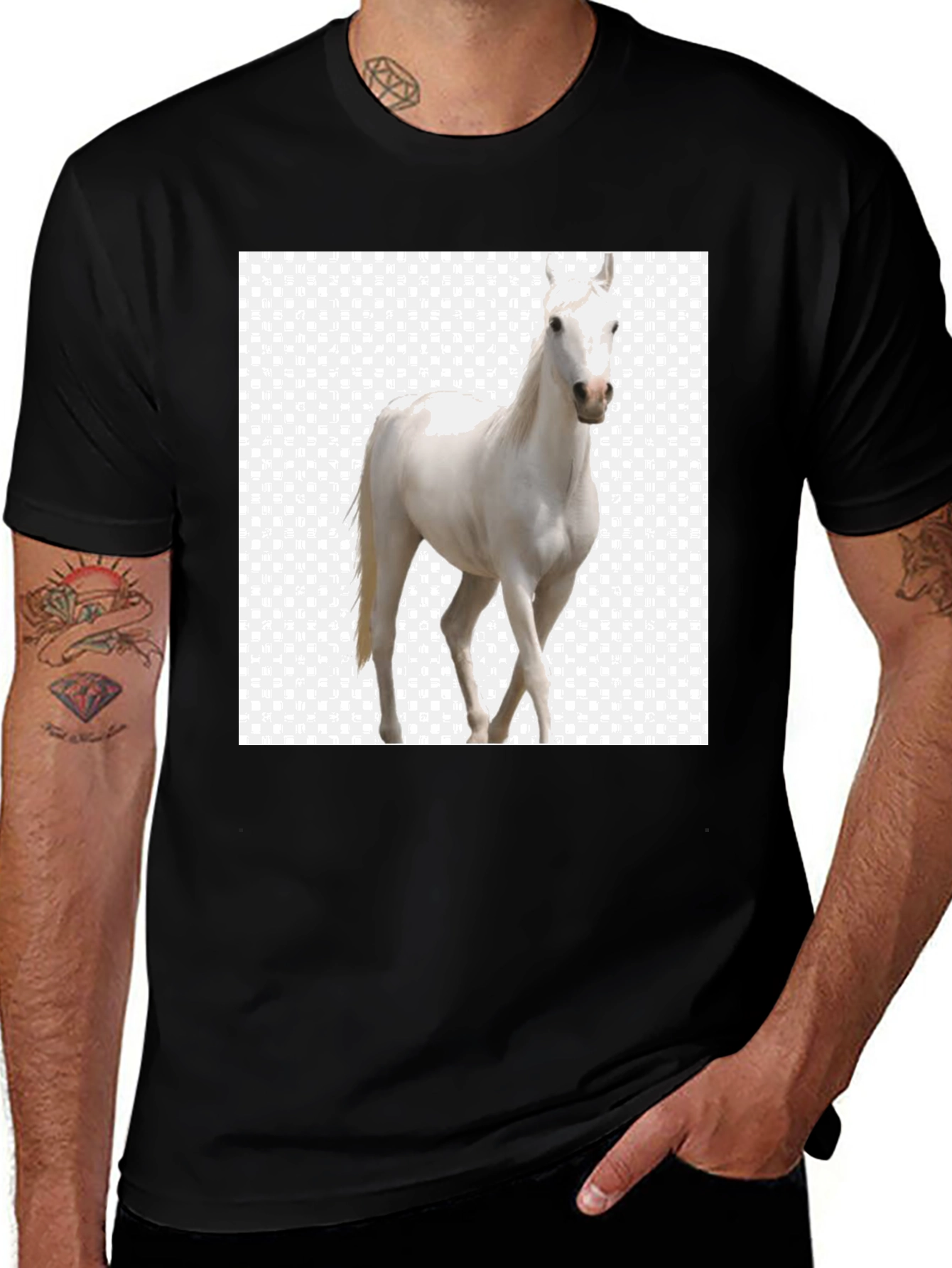 Variant 30 of Black Horse T-Shirt - Stylish Graphic Tee