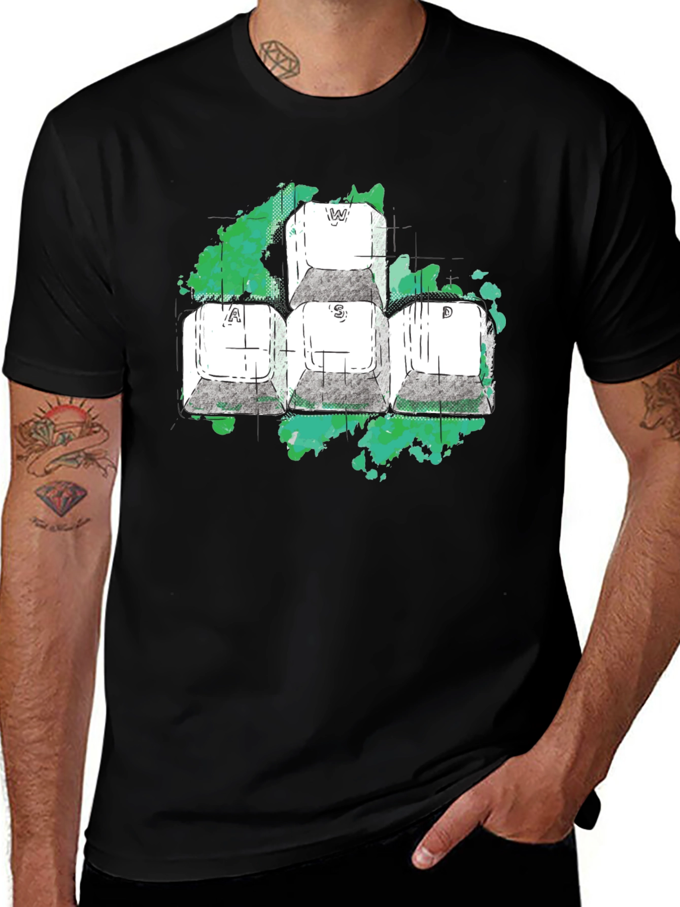 Variant 22 of WASD Gaming T-Shirt - Keyboard Keys Design