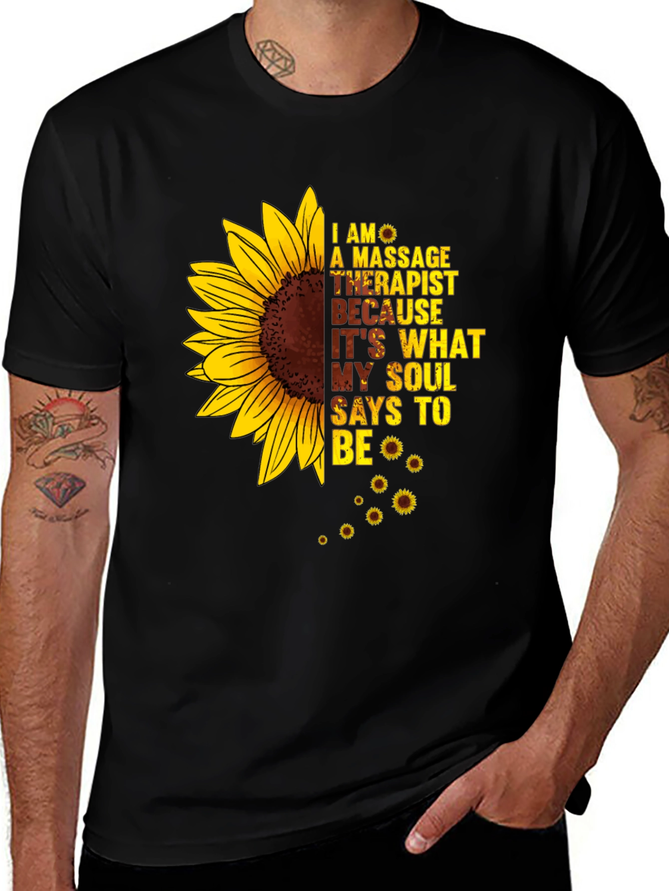 Variant 10 of Massage Therapist Sunflower Graphic T-Shirt