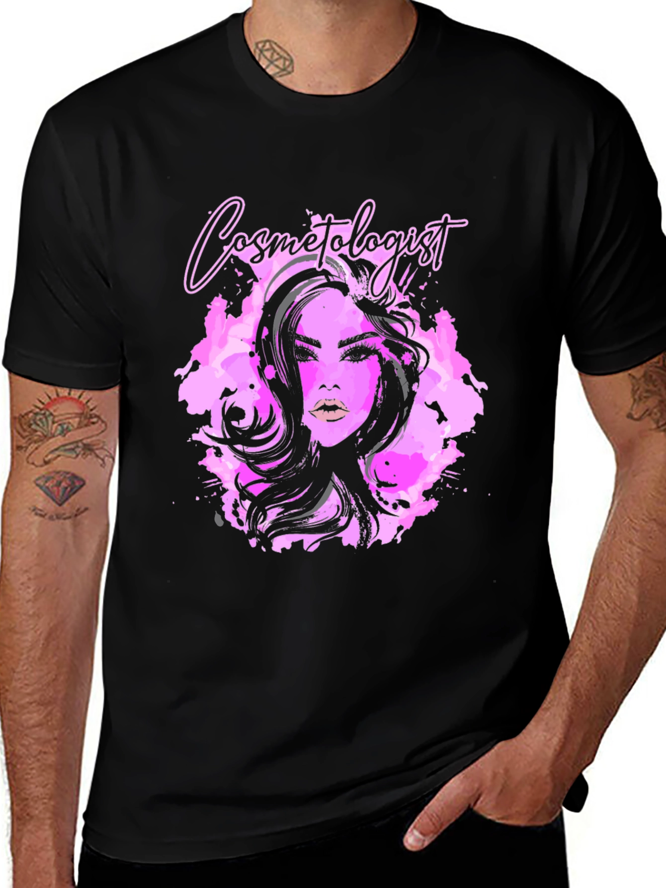 Cosmetologist Graphic Tee - Black Cotton T-Shirt