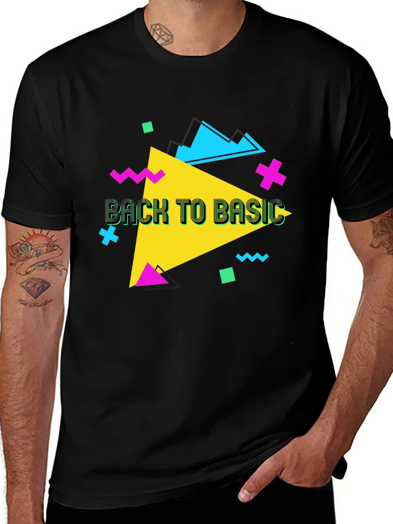 Variant 22 of Retro 'Back to Basic' Graphic T-Shirt