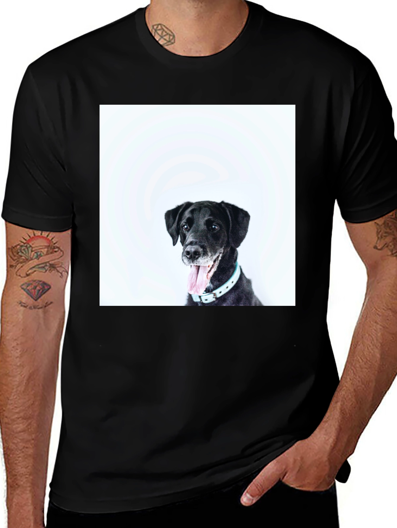 Variant 12 of Black Dog Graphic T-Shirt - Unisex Casual Wear
