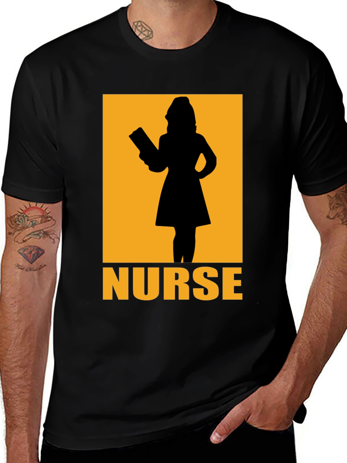 Variant 2 of Nurse Silhouette Graphic T-Shirt
