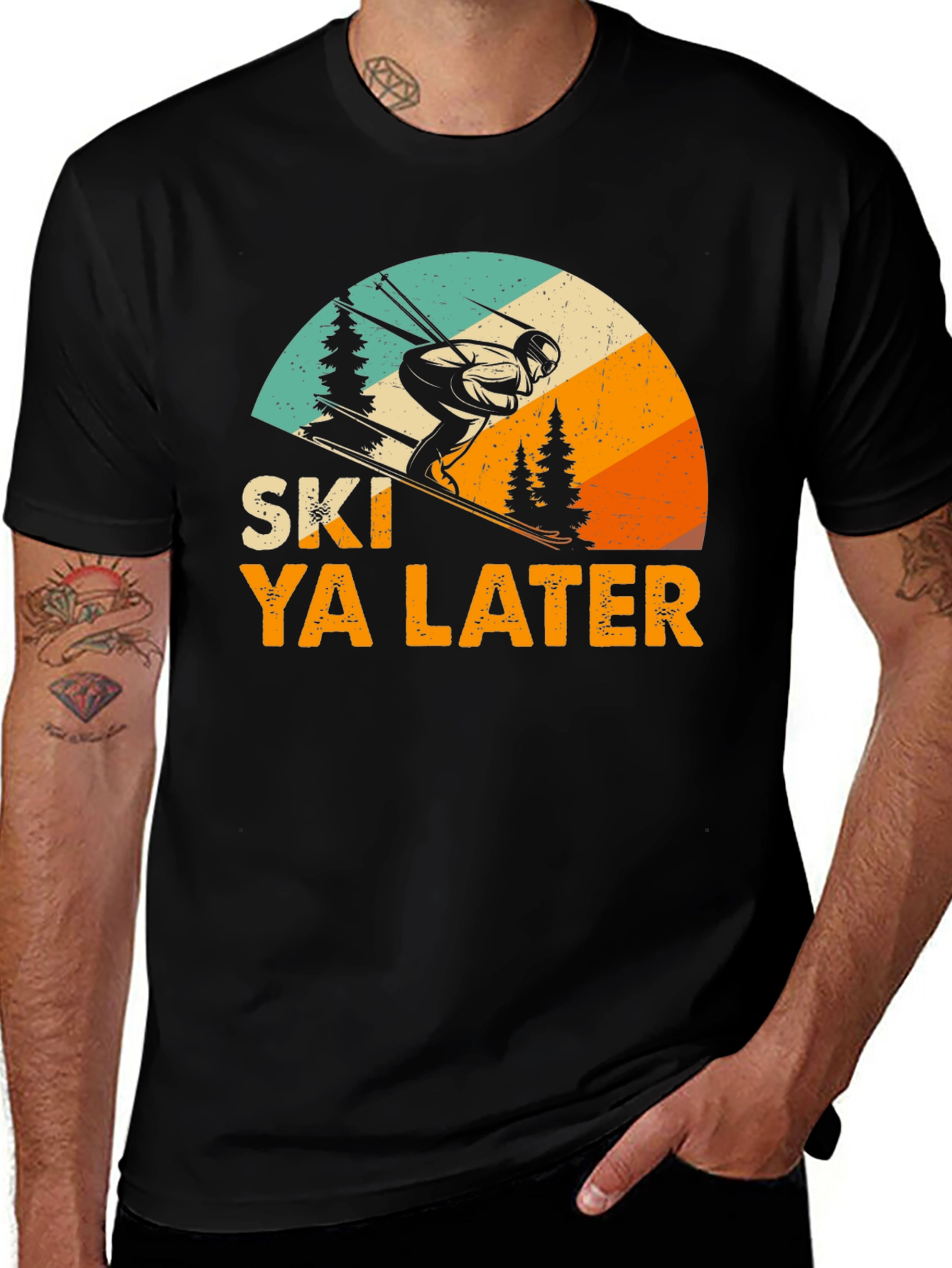 Variant 21 of Ski Ya Later T-Shirt - Retro Skiing Tee