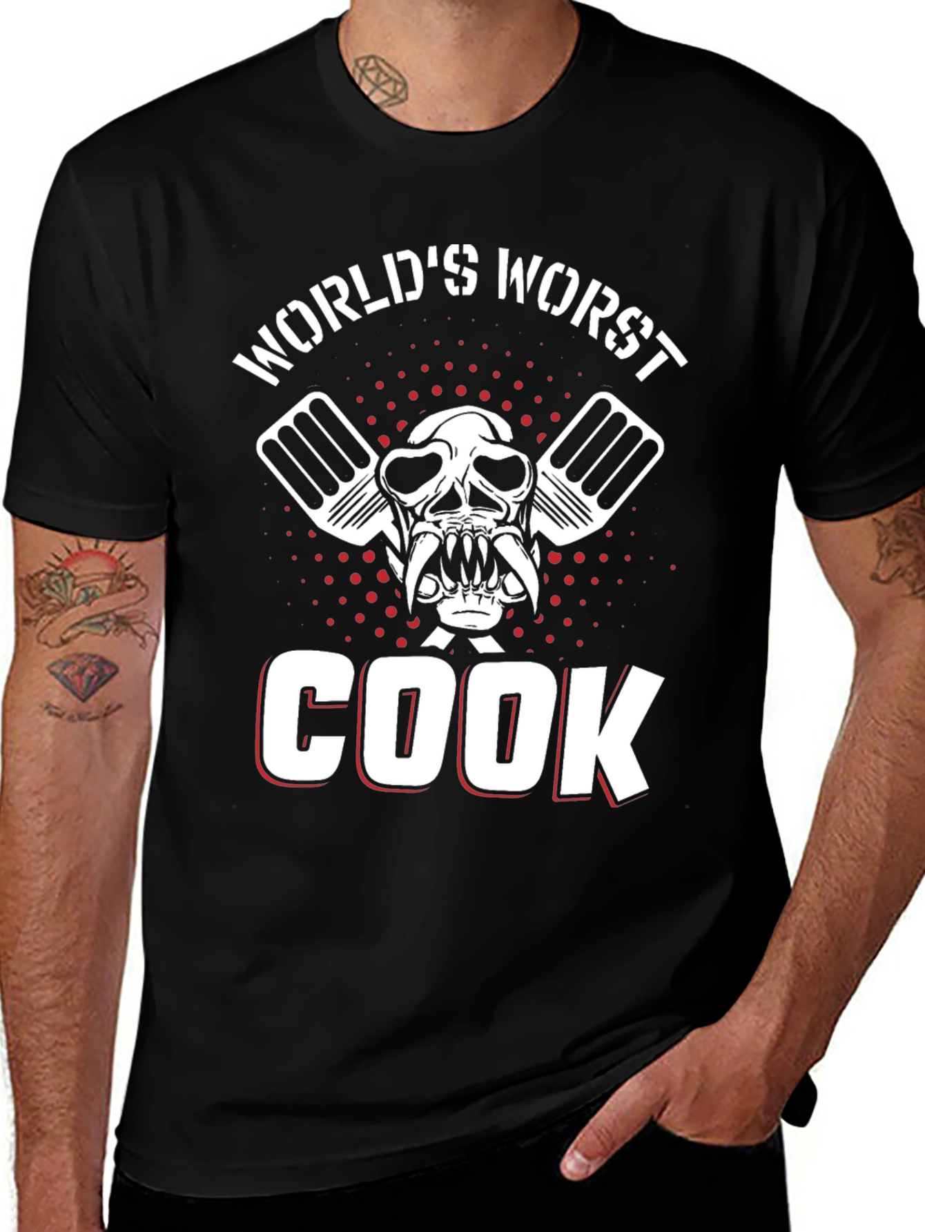 Variant 8 of World's Worst Cook Skull Graphic T-Shirt
