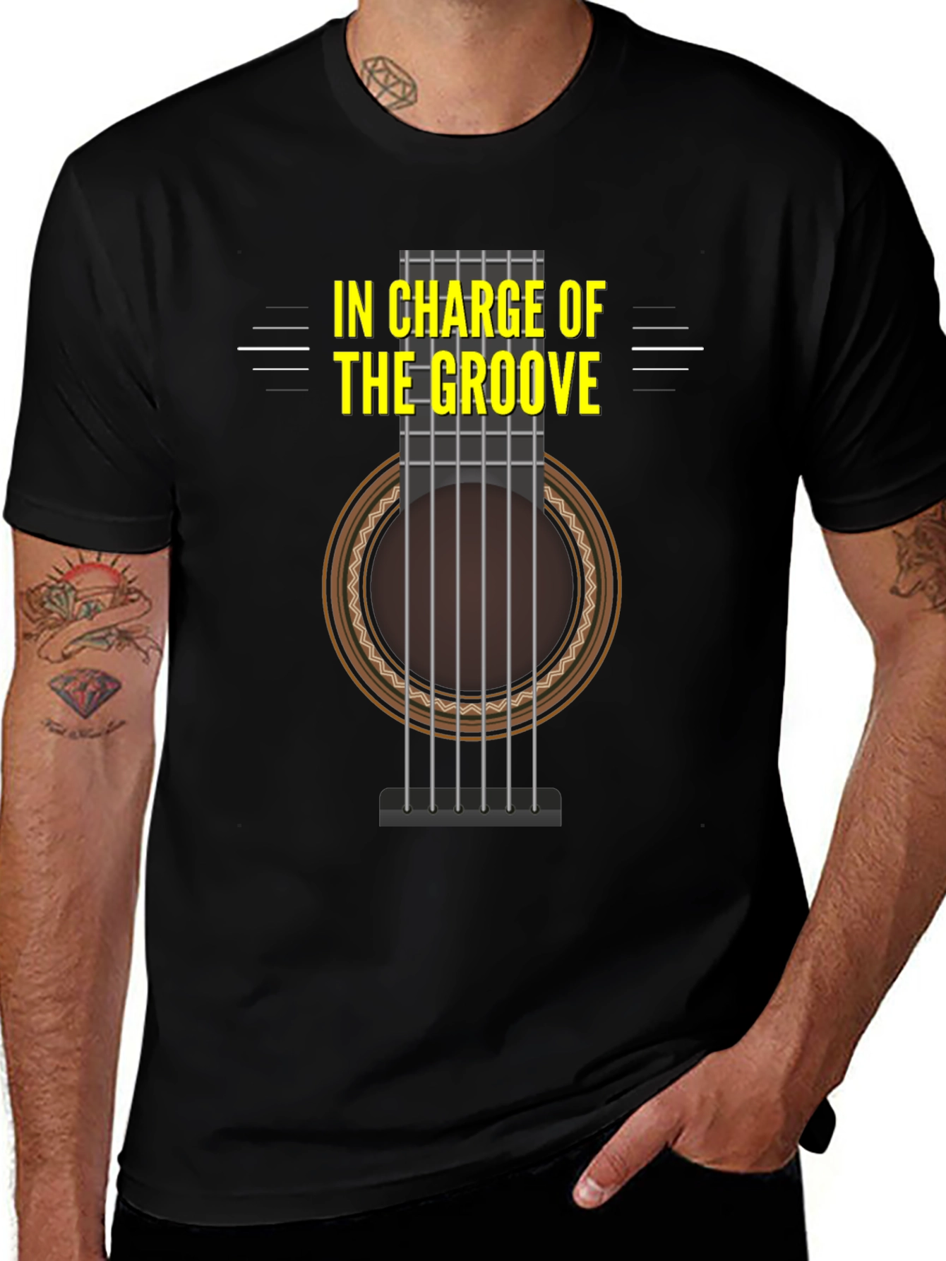 Variant 17 of In Charge of The Groove Guitar Graphic Tee