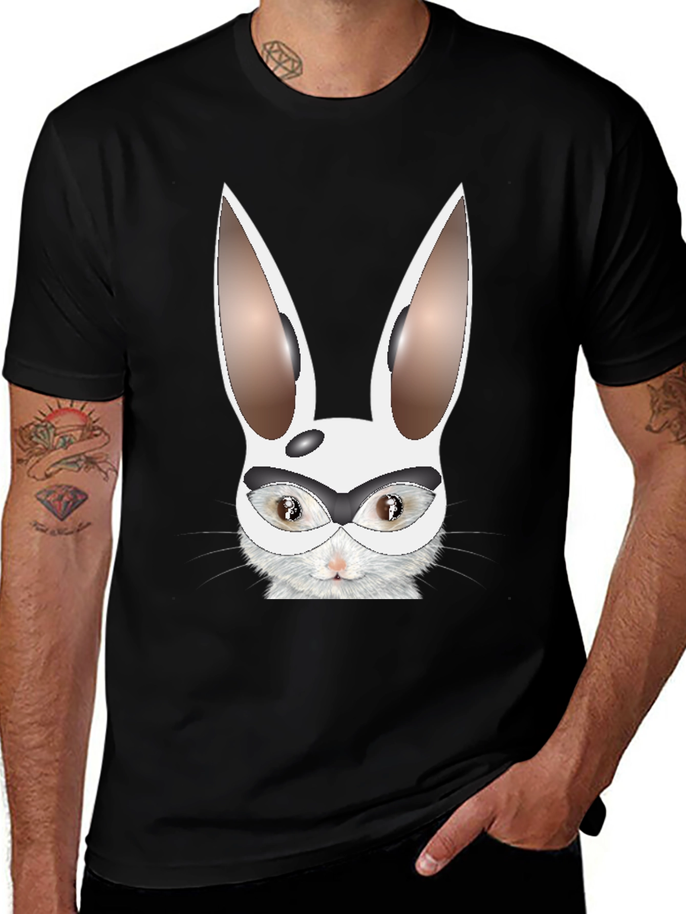 Variant 10 of Funny Rabbit Mask T-Shirt - Unisex