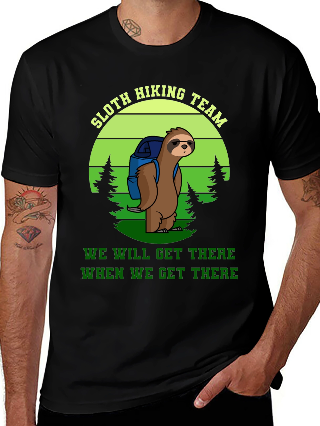 Variant 19 of Sloth Hiking Team T-Shirt