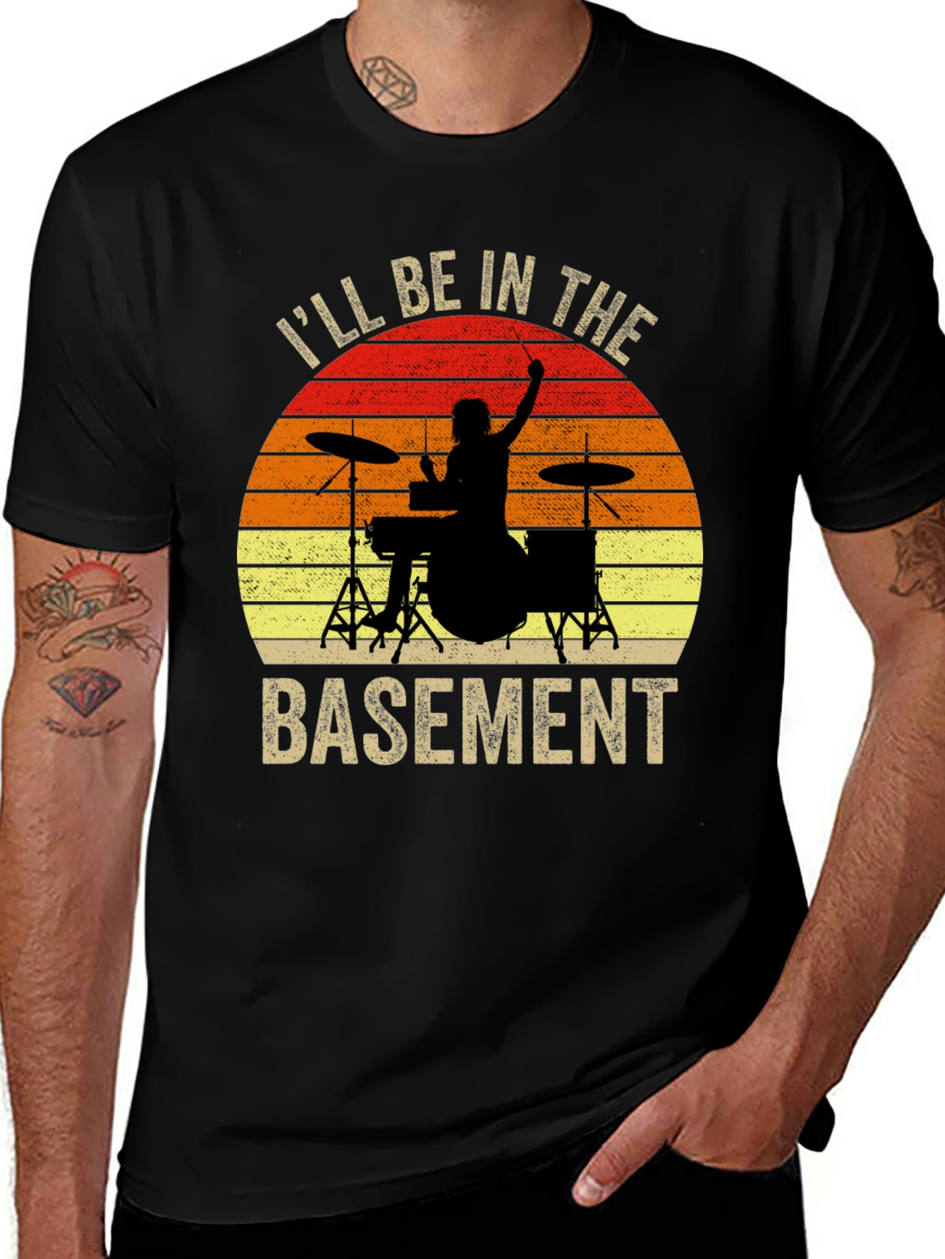 Variant 14 of I'll Be In The Basement Drummer T-Shirt