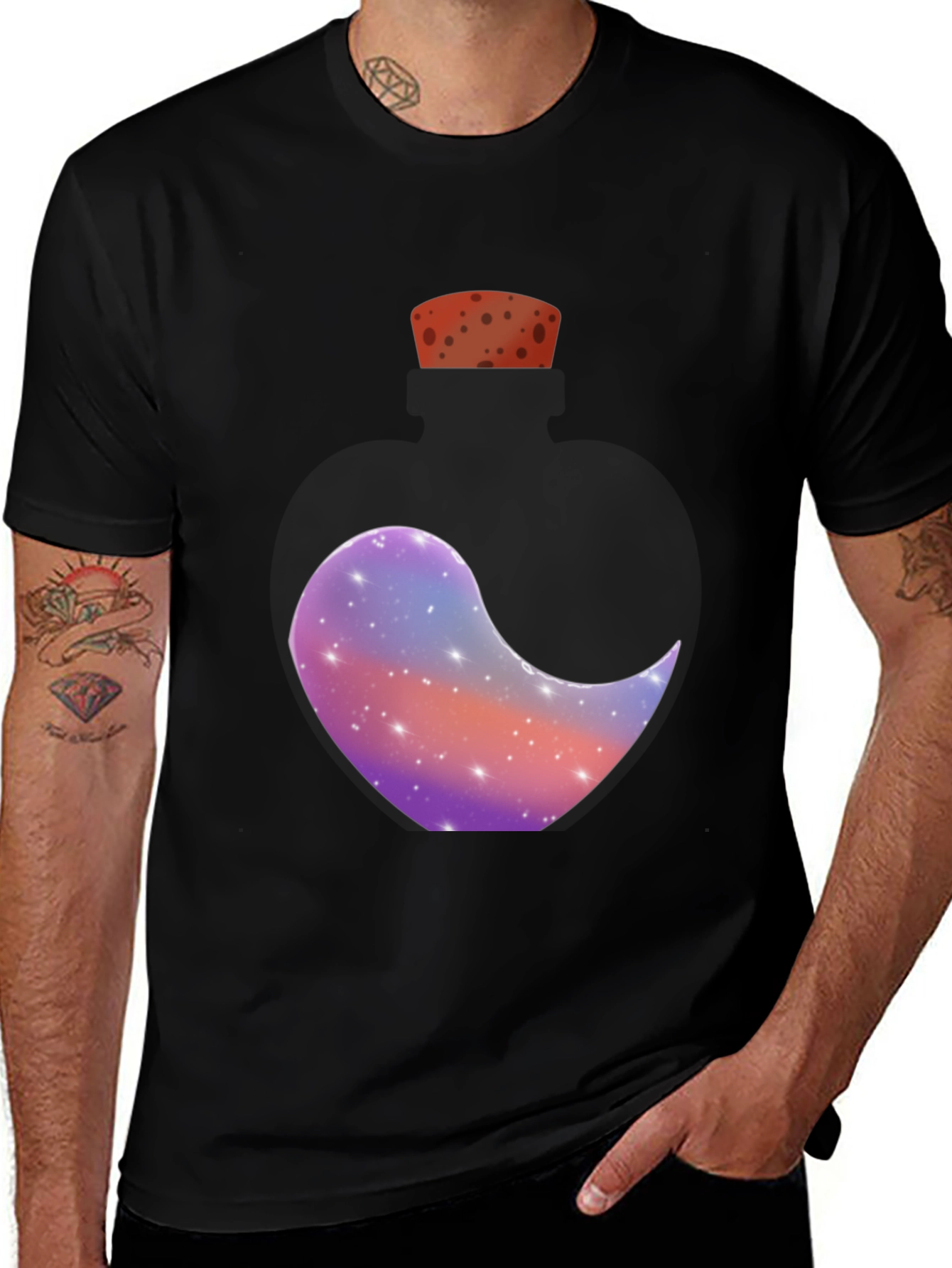Galaxy Tail Graphic Black T-Shirt