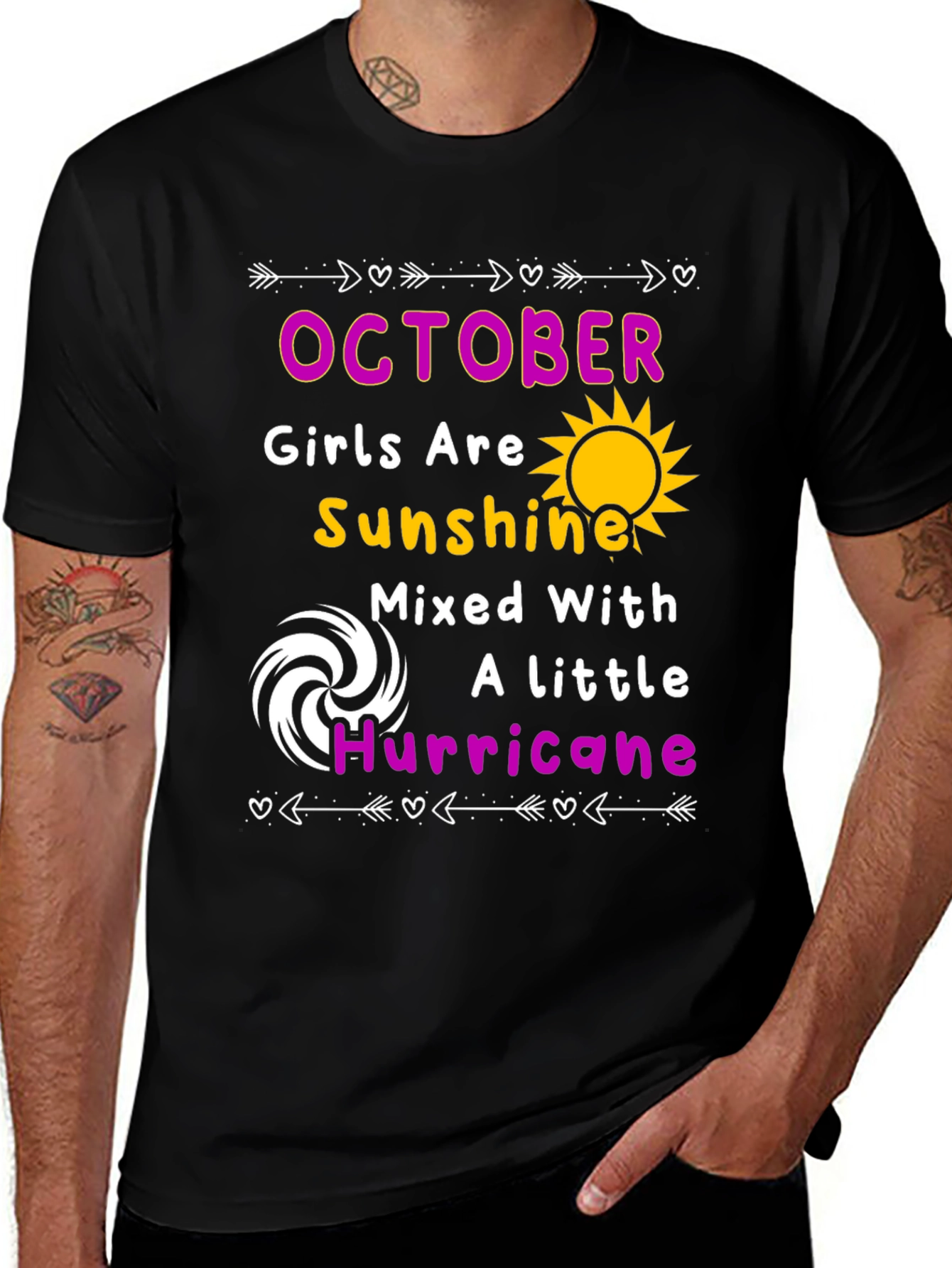 October Girl Sunshine Hurricane Black T-Shirt