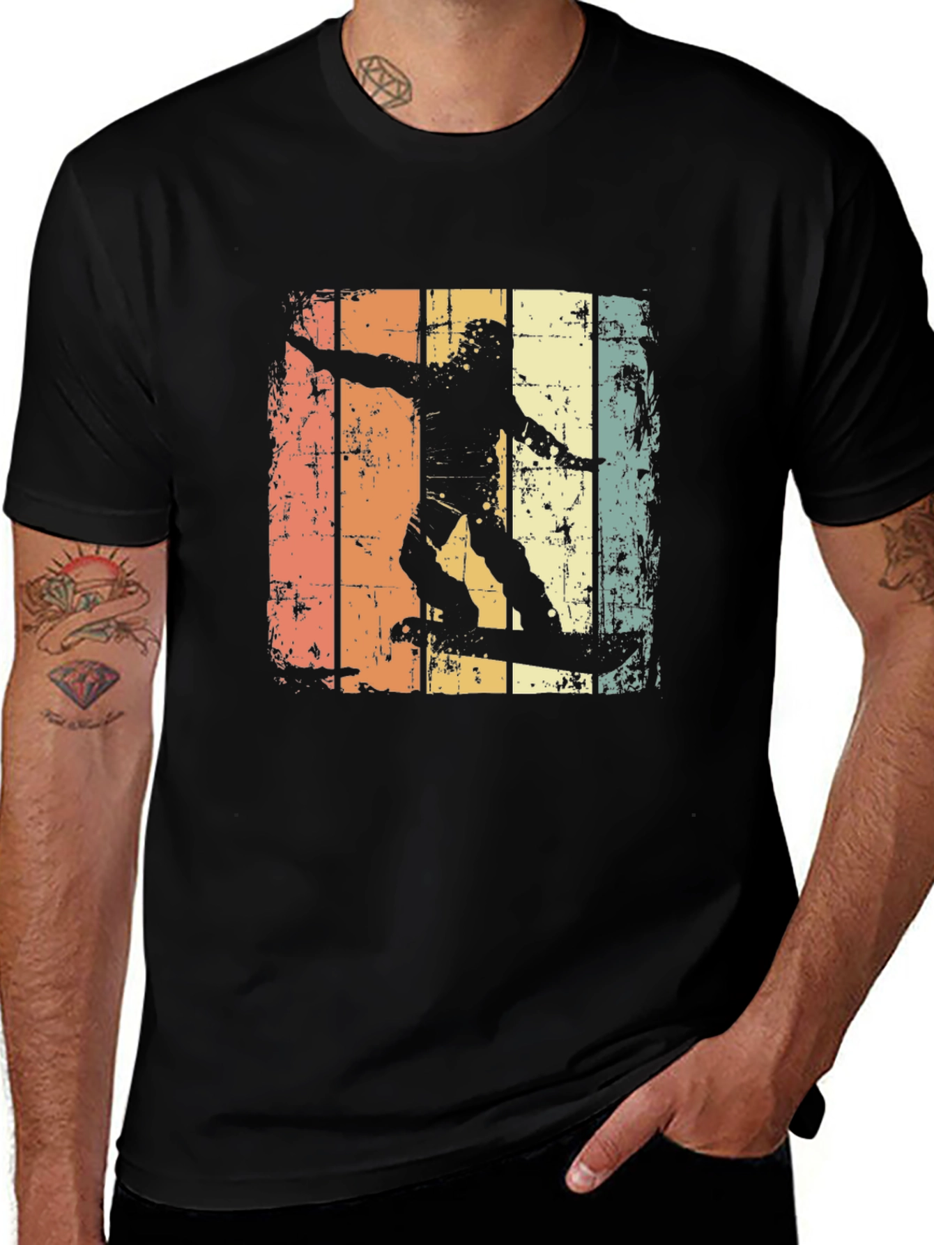 Variant 25 of Vintage Style Snowboarder Graphic Tee