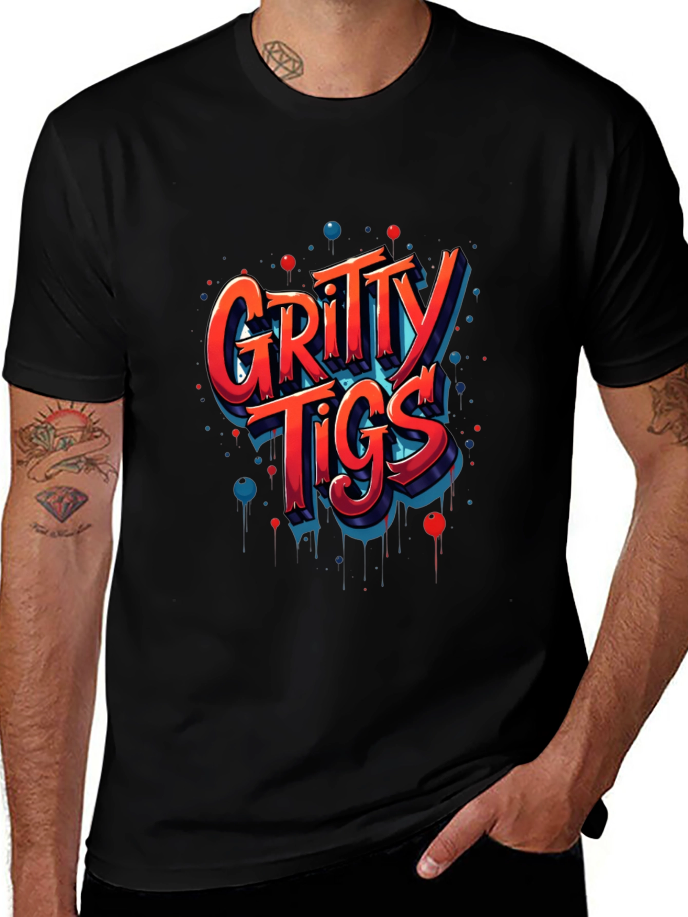 Variant 21 of Gritty Tigs Graphic Tee - Cool Cartoon Design