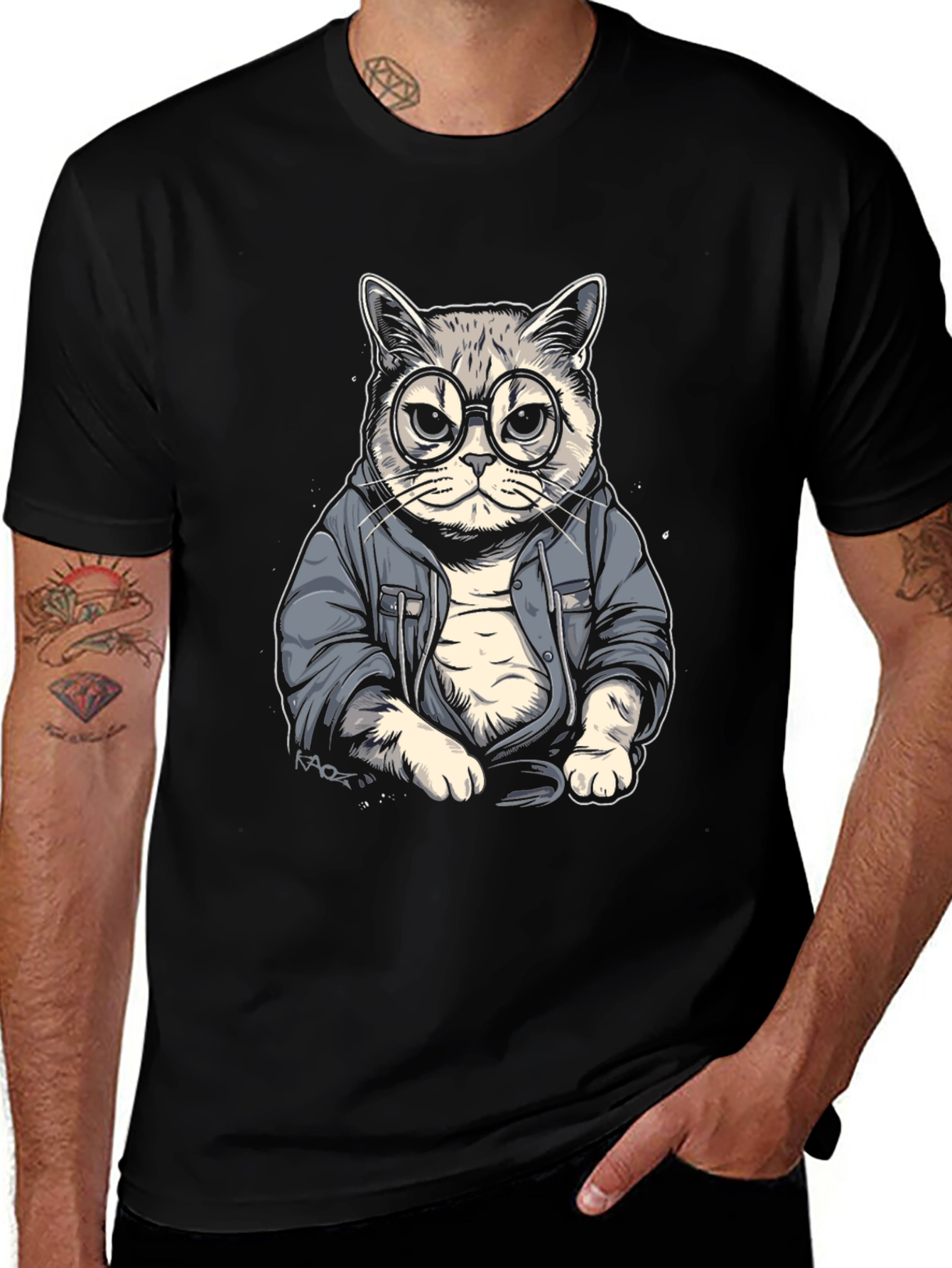 Variant 18 of Cool Cat Tee - Hipster Animal Graphic T-Shirt