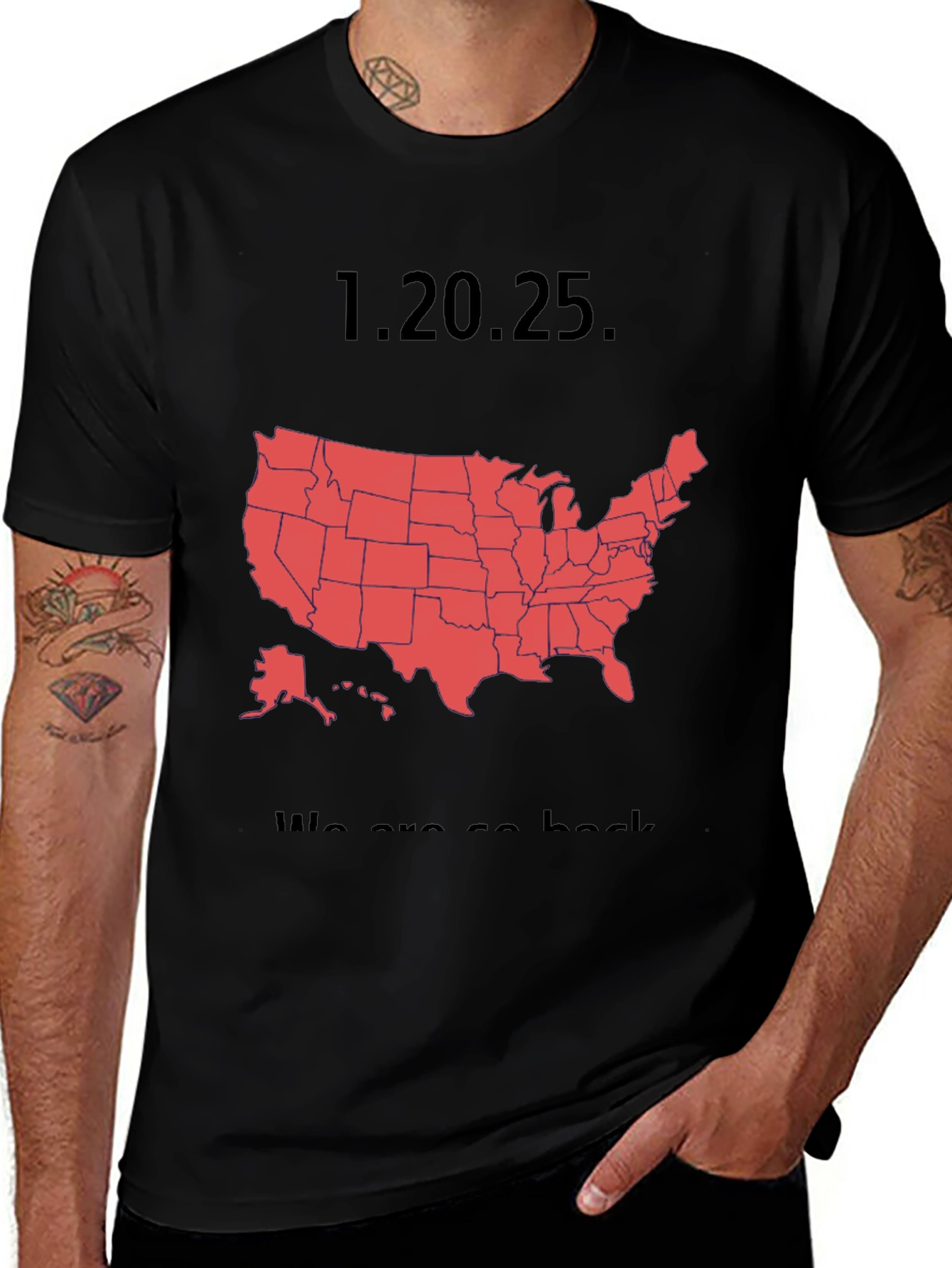 Variant 18 of 1.20.25 United States Map Graphic Tee