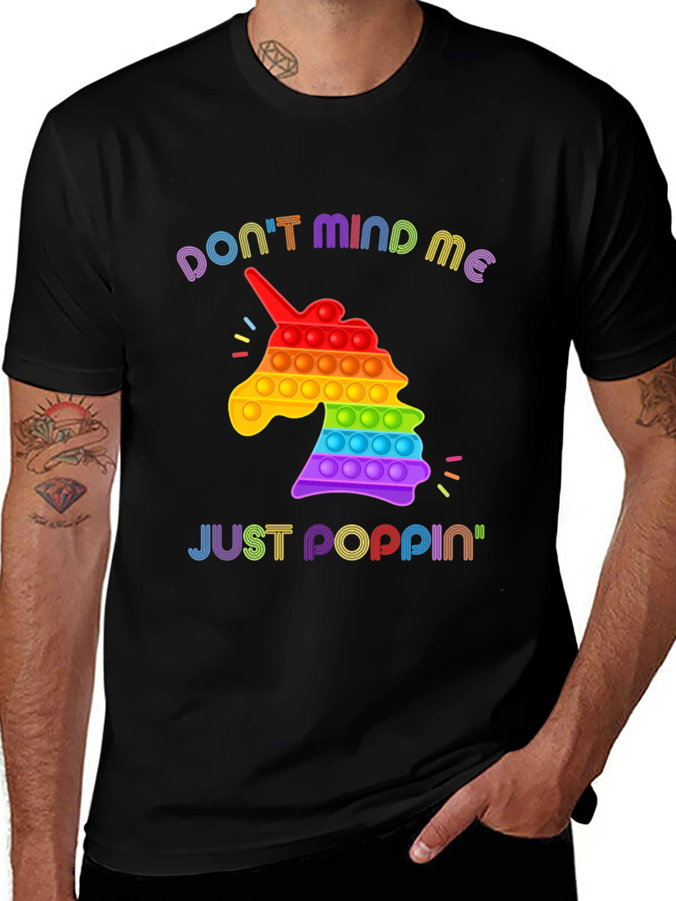 Variant 19 of Pop It Unicorn T-Shirt - Don't Mind Me, Just Poppin'